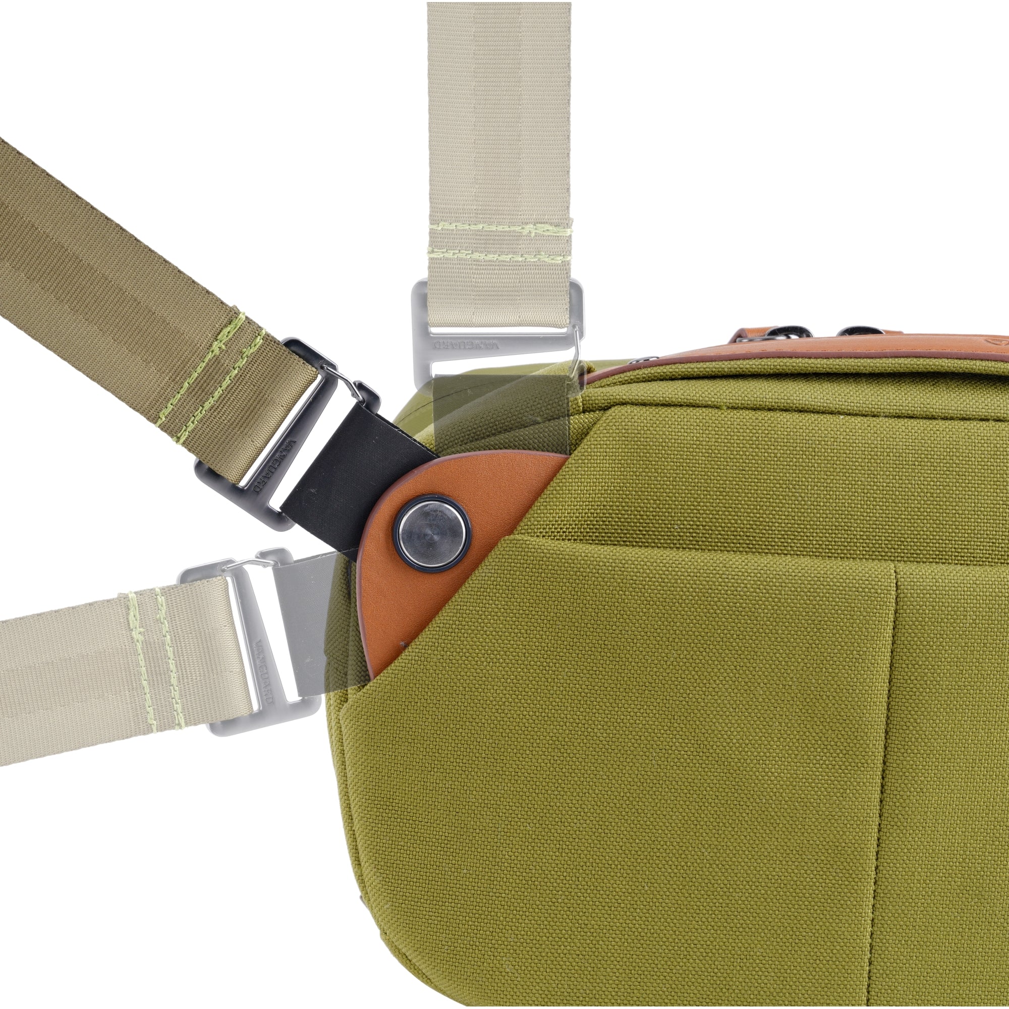 VEO City CB24 GR Crossbody Camera Bag for Women & Men - Waterproof Green Shoulder Bag for DSLR, Mirrorless Cameras - Perfect for Travel, Hiking & Everyday Use