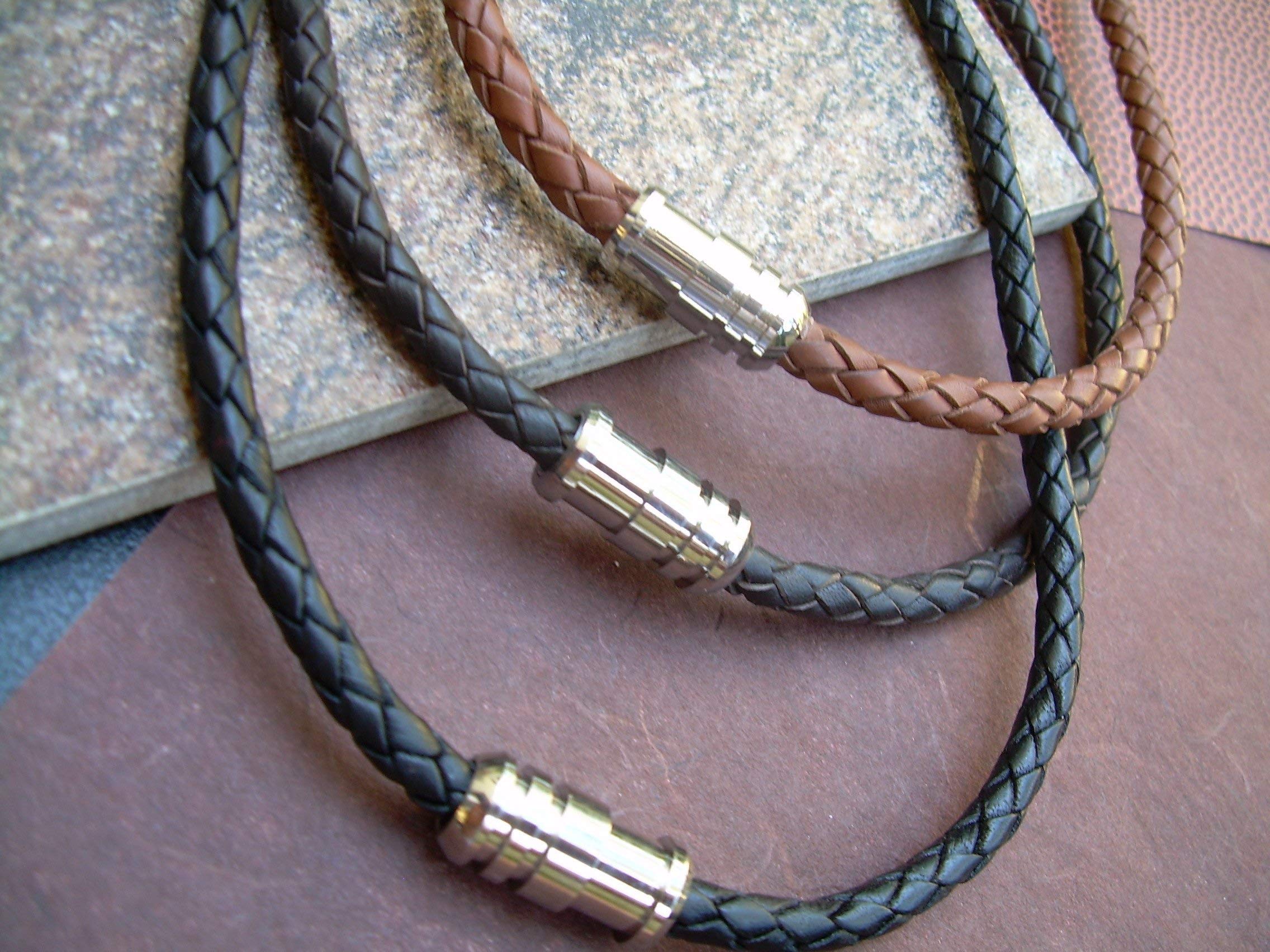 Men's Leather Necklace with Stainless Steel Magnetic Clasp - Stylish Leather Jewelry for Men, Fashionable Gift for Him - Perfect for Casual Wear, Date Nights & Special Occasions