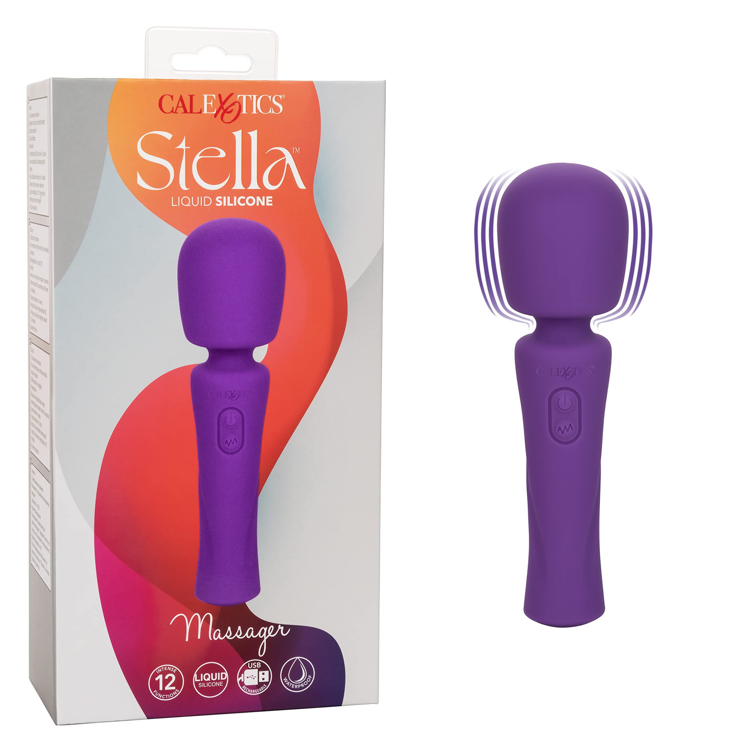CalExotics Stella Liquid Silicone Wand Massager - Rechargeable Flexible Vibrator for Women - Purple Adult Sex Toy - Perfect for Couples Play & Solo Pleasure