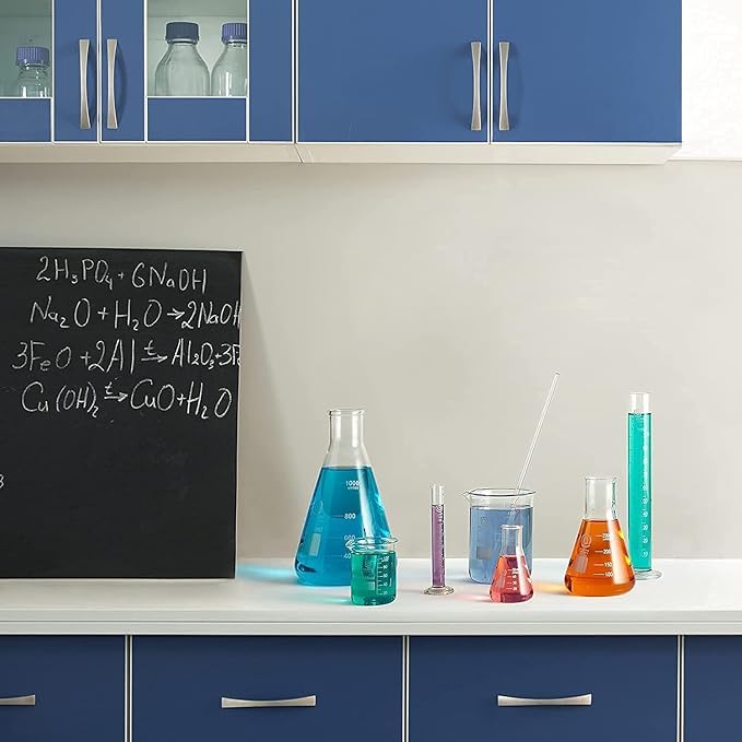 Bello Scientific 250ml Glass Measuring Cylinder with Round Base & Cleaning Brush - Ideal for School, College, Chemistry Lab & Laboratory Experiments | Precise Liquid Measurement for Science Projects & Research