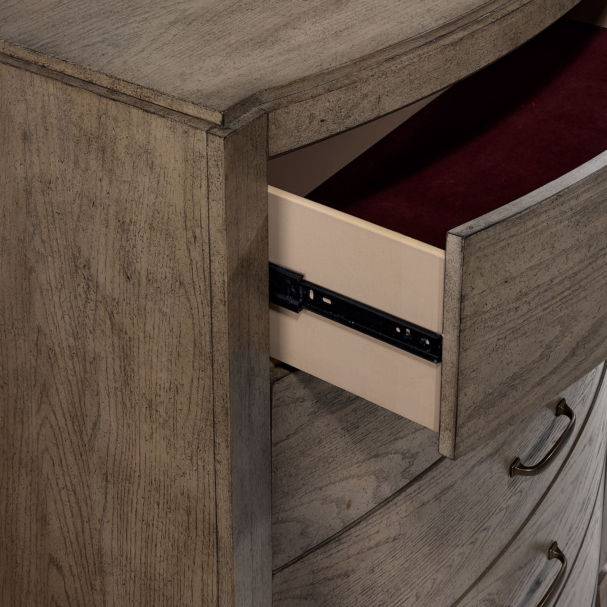 Camelot 5-Drawer Dresser Chest - Vintage Beige Wooden Storage Cabinet for Bedroom, Living Room & Closet Organization