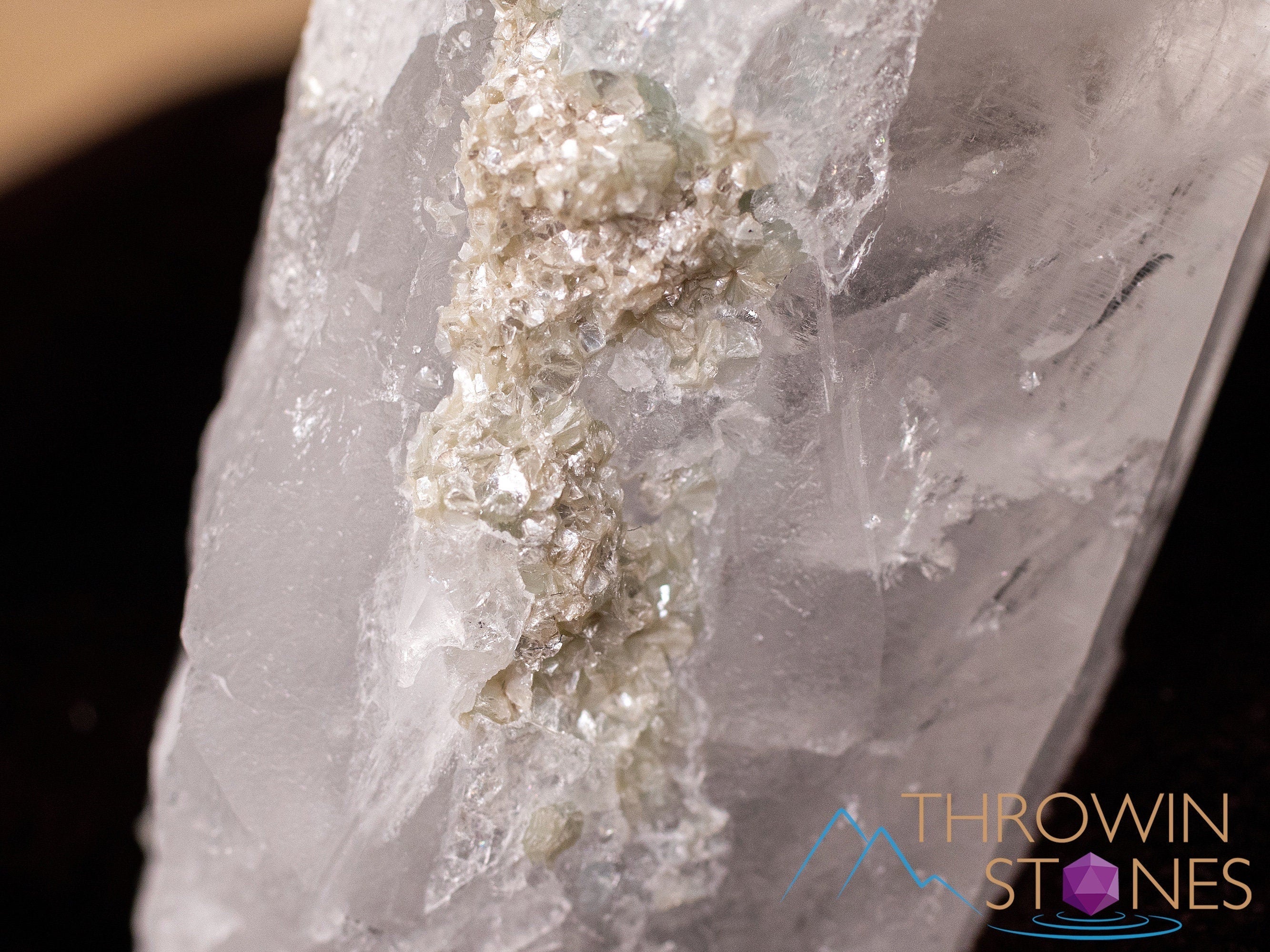 Natural Cookeite in Clear Quartz Raw Crystal Specimen - Healing Stone, Housewarming Gift, Home Decor, Raw Crystals & Minerals (40837) for Meditation, Energy Work & Crystal Collection