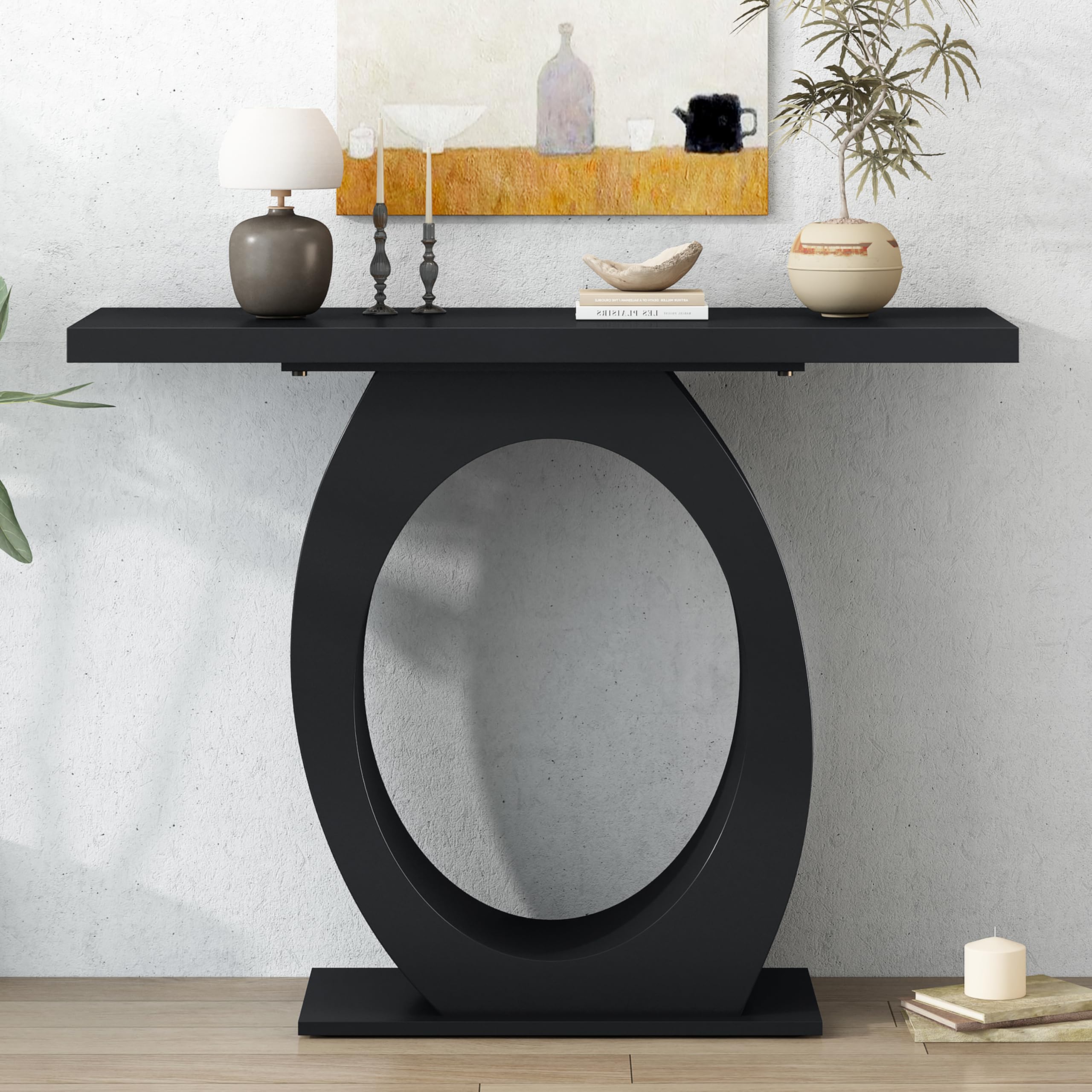 Knocbel Minimalist Wooden Sofa Console Table - 39.4