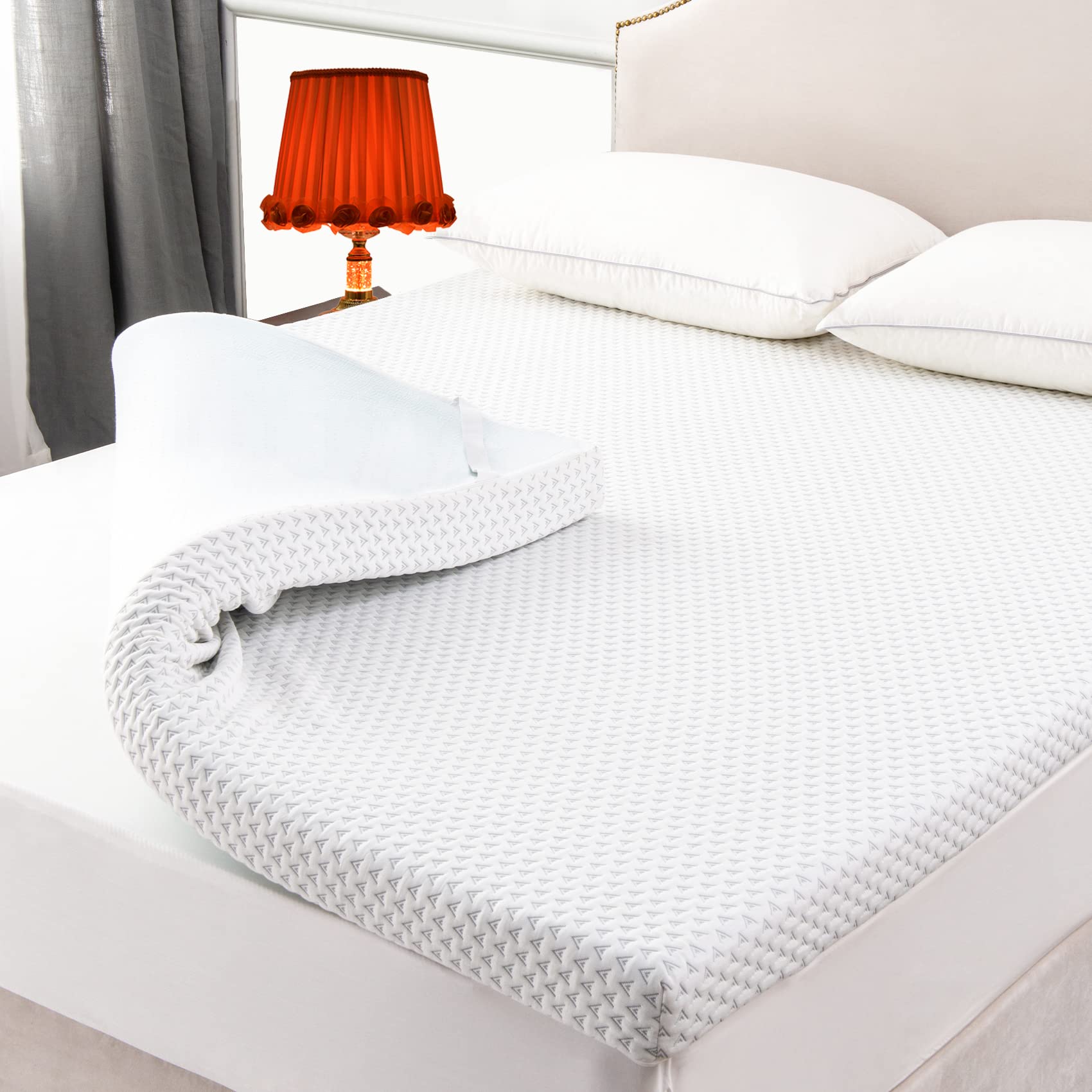 Finehom 3 Inch Cooling Gel Memory Foam Mattress Topper - Twin Size, High Density Soft Mattress Pad for Pressure Relief with Removable Breathable Bamboo Cover, CertiPUR-US & Oeko-TEX Certified - Perfect for Hot Sleepers, Back Pain Relief & Guest Bed Comfort