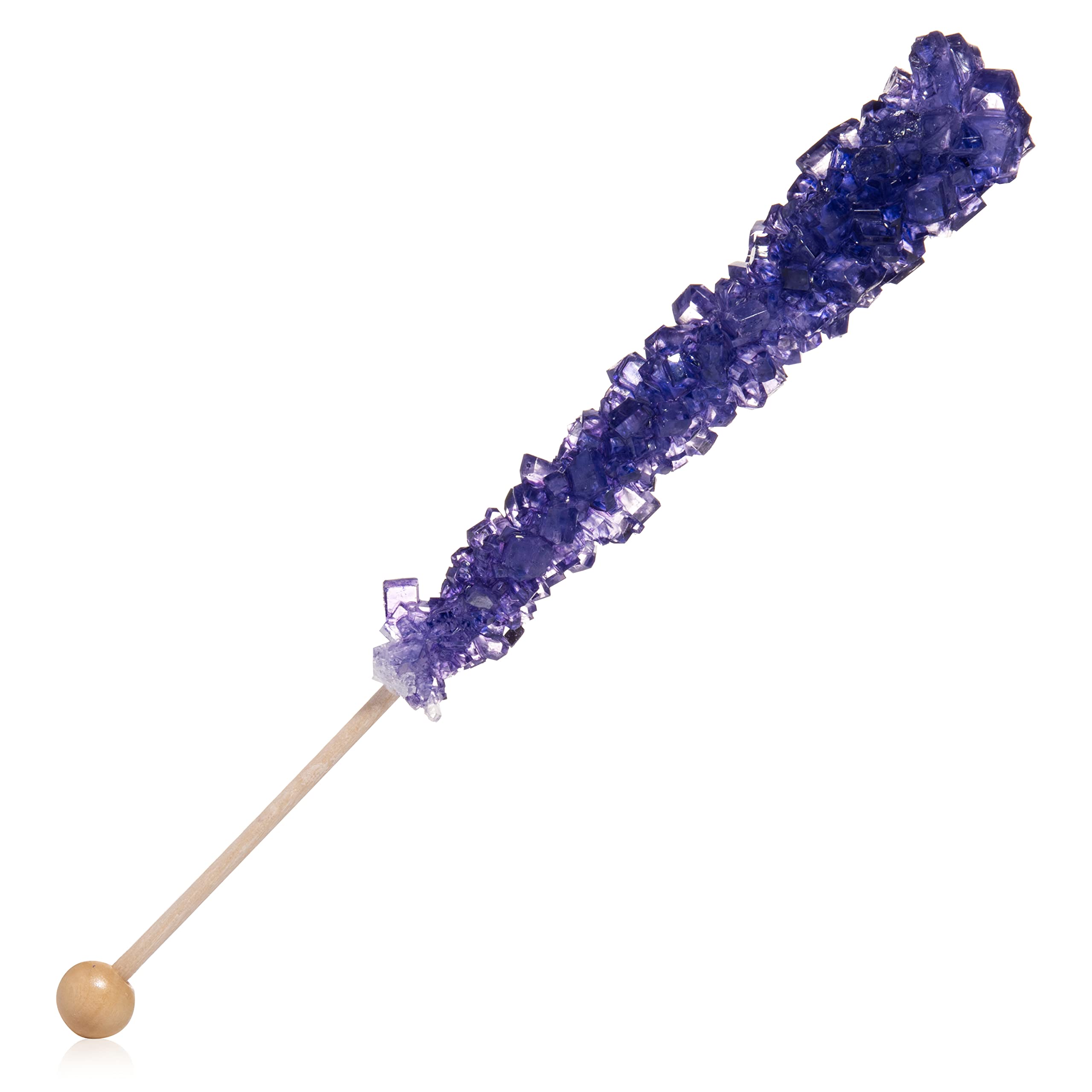 Dark Purple Grape Flavored Rock Candy Sugar Sticks - 36 Individually Wrapped - Perfect for Birthday Parties, Baby Showers & Candy Buffets