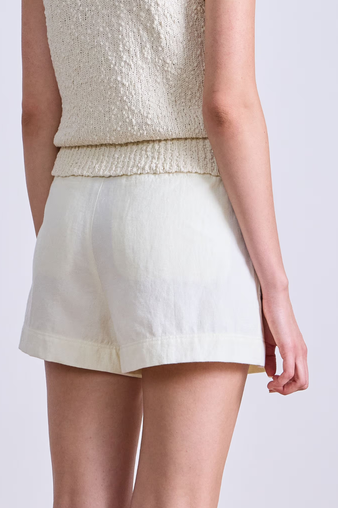 Bari Shorts for Women - High Waisted Soft Cotton Shorts in Cream | Perfect for Summer, Casual Wear & Beach Outfits