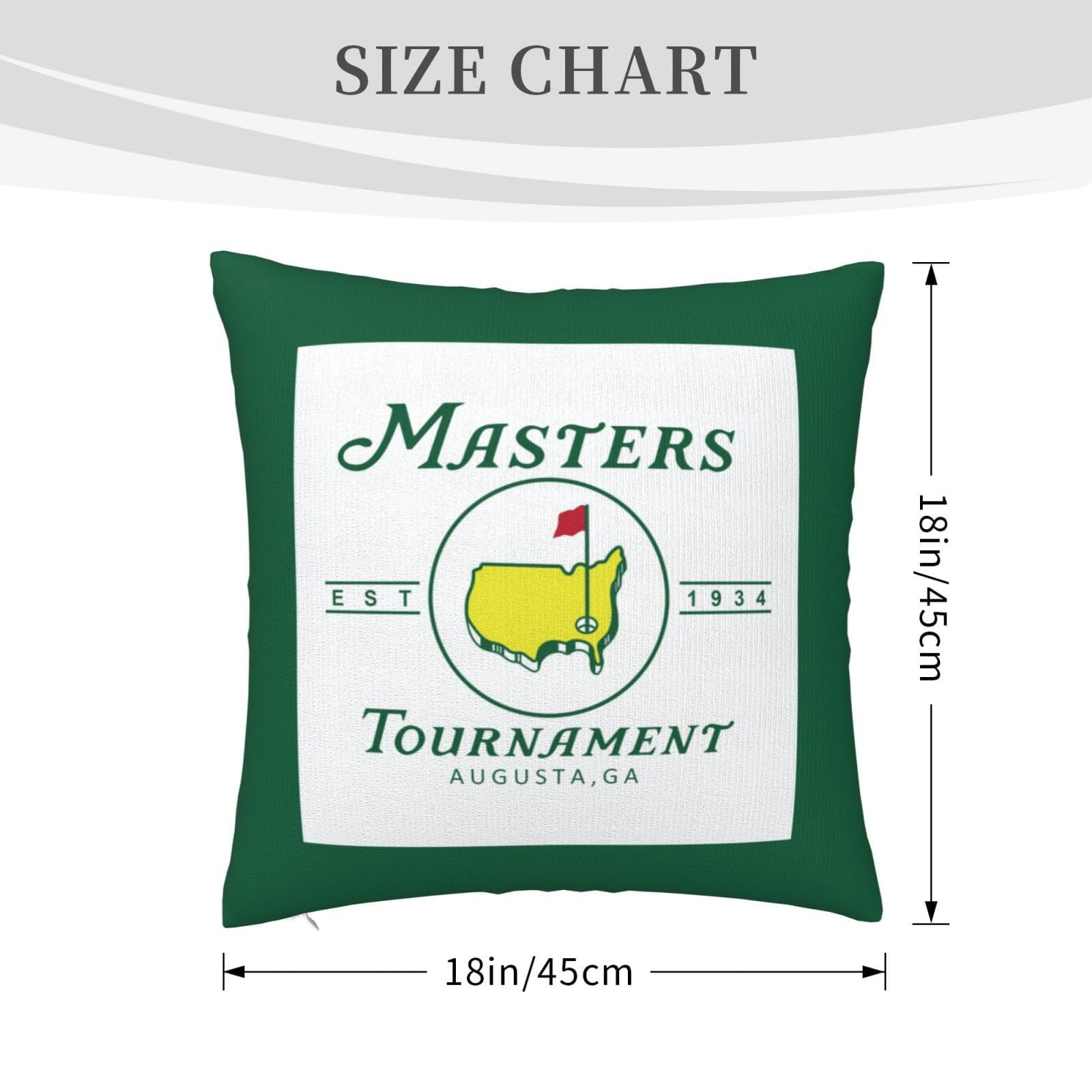 18x18 Inch Soft Polyester Golf Tournament Throw Pillow Covers - Square Decorative Cushion Cases for Bed, Sofa, Car & Home Decor (Green) | Perfect for Golf-Themed Bedrooms, Living Rooms & Man Caves