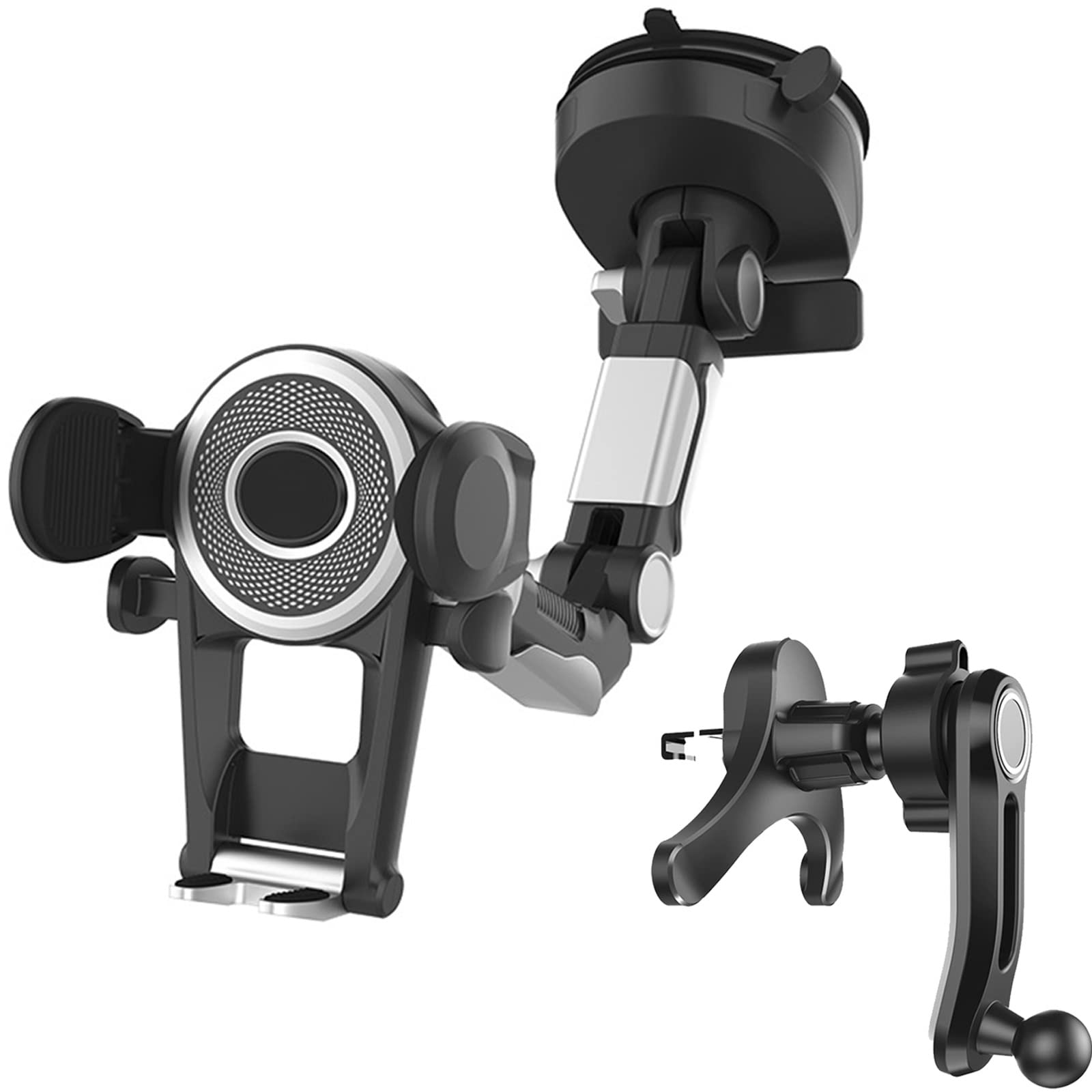 Universal Car Phone Mount - One-Button Pop-Up Dashboard/Windshield/Window Holder with Strong Suction Cup | Hands-Free Driving Accessory for iPhone, Android Smartphones | Perfect for GPS Navigation, Rideshare & Road Trips