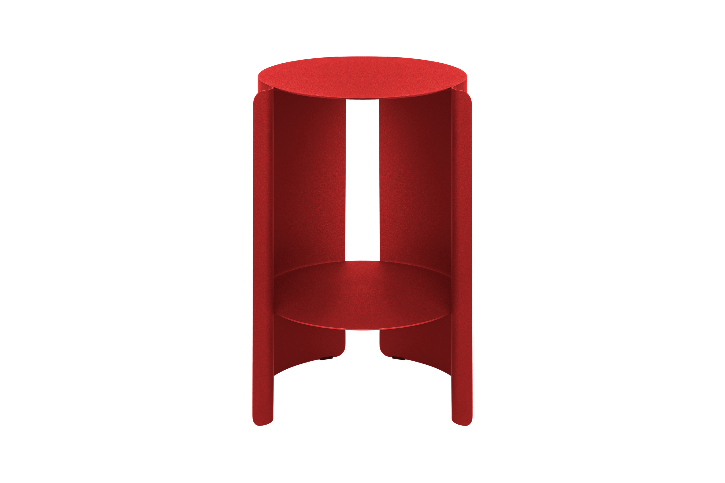 Wa Side Table - Modern Tomato Red End Table for Living Room, Bedroom & Office - Small Accent Table with Sturdy Metal Frame & Wooden Top