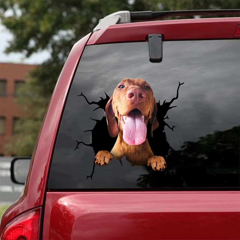 Funny Vizsla Dog Car Stickers - Vinyl Decals for Windows & Cars - Perfect Gift for Dog Lovers