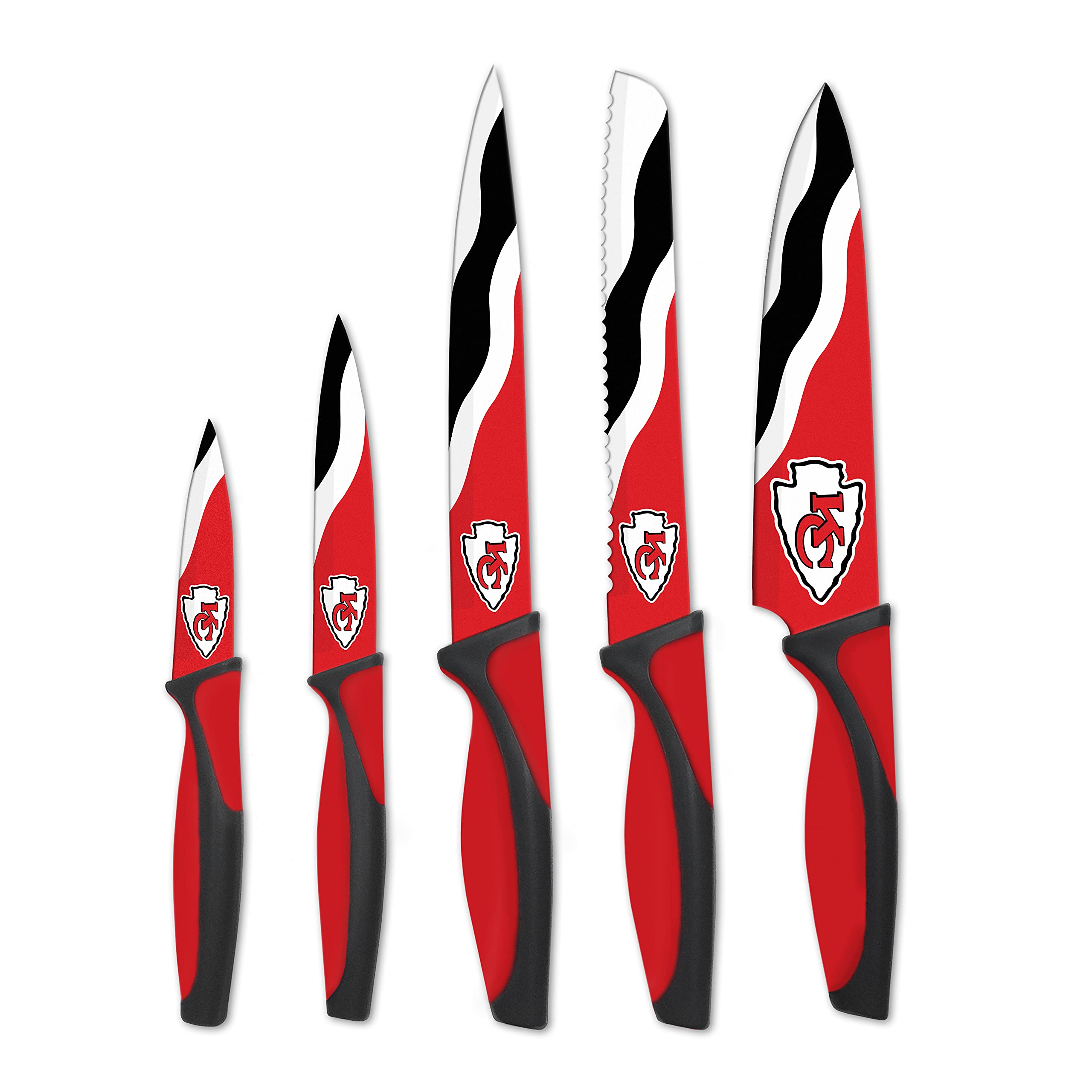 Premium NFL Kansas City Chiefs Themed Kitchen Knives Set - Officially Licensed Football Cutlery for Fans - Perfect for Game Day Cooking, Tailgating & Home Decor