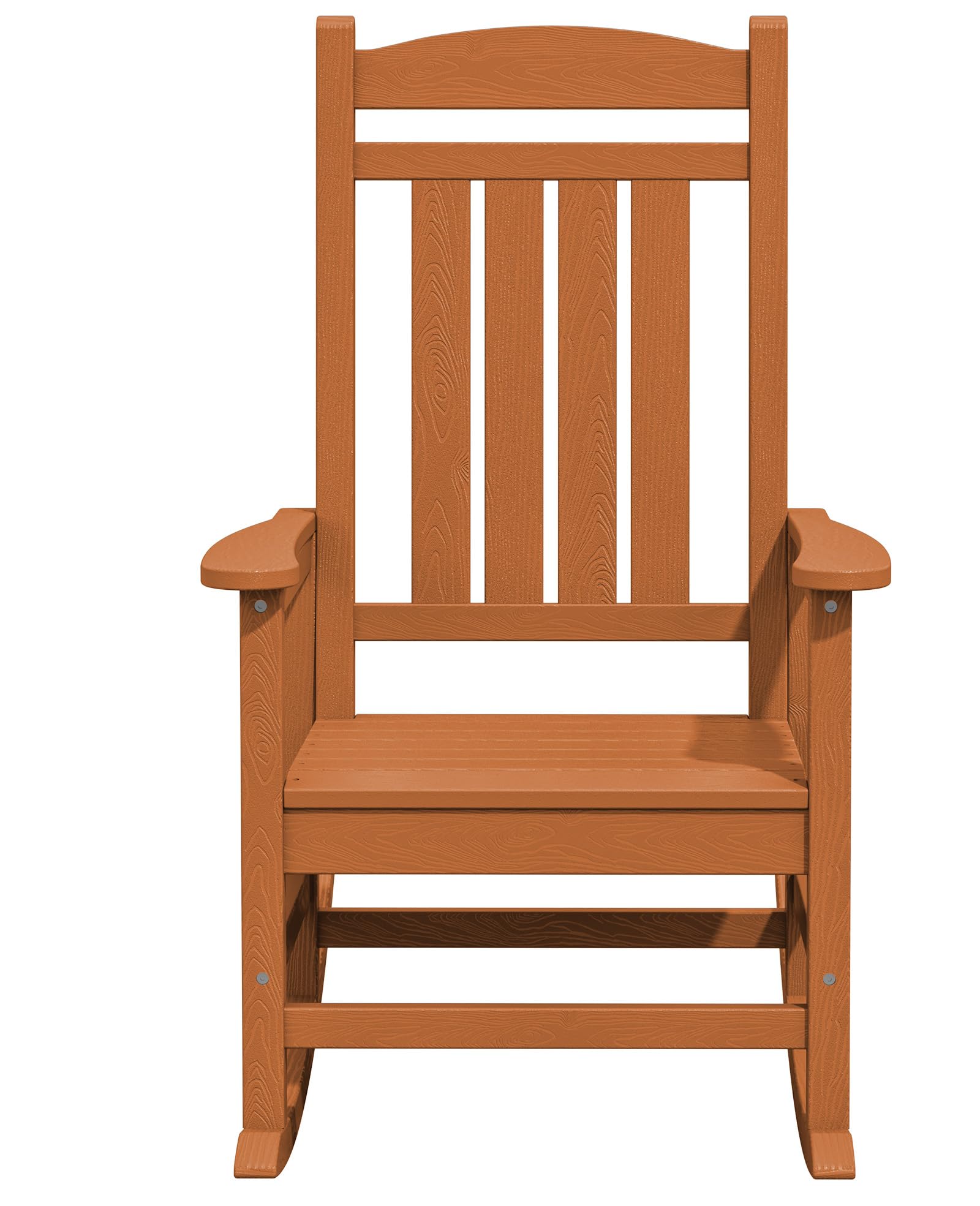 KINGYES Outdoor Rocking Chairs for Patio - Weather Resistant High Back Porch Rocker with Comfortable Cushion for Adults - Perfect for Garden, Backyard, Deck & Poolside Relaxation (Orange)