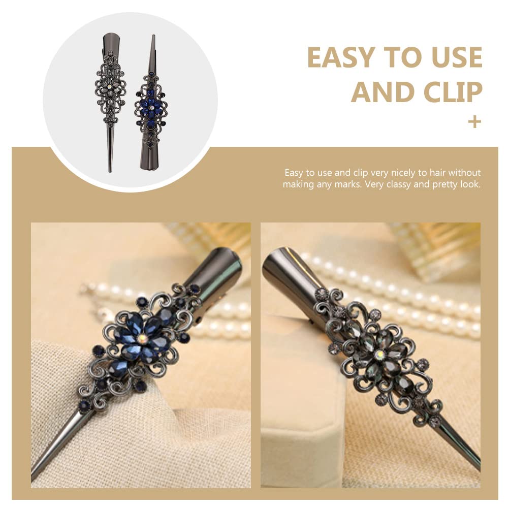 3pcs Vintage Hair Clips for Women & Girls - Retro Hair Tying & Sectioning Clips - Perfect for Styling, Braiding, and Salon Use