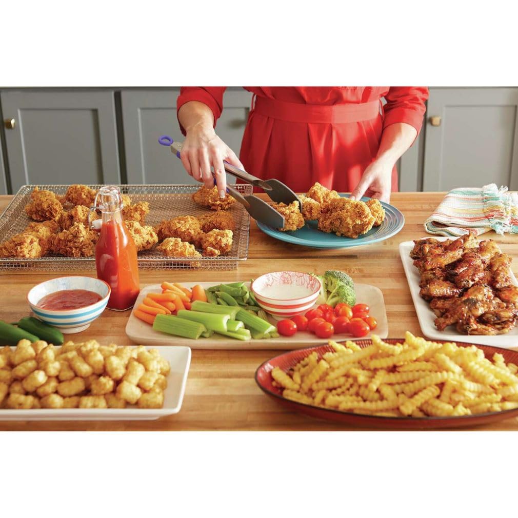 Frigidaire AIRFRYTRAY Ready Cook Oven Insert - Silver Air Fryer Basket (18.4” x 15.3” x 0.8”) & Rack (24.1” x 15.3”) - 15.2 oz - Compatible with Select Frigidaire Models - Perfect for Healthy Air Frying, Roasting & Reheating