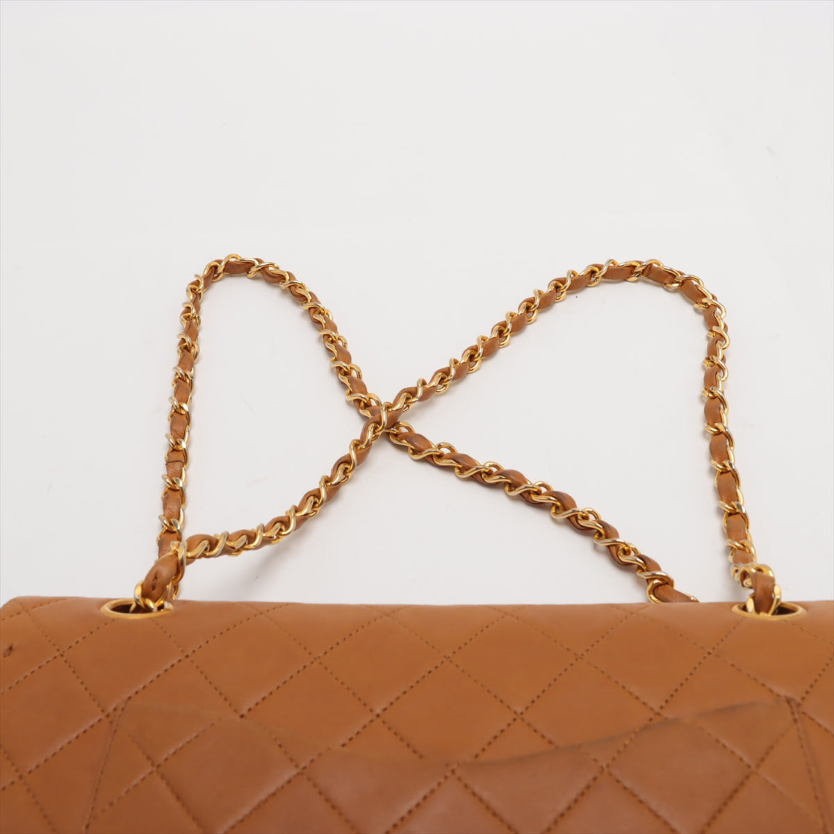 Chanel CC Logo Matelasse Lambskin Double Flap Double Chain Shoulder Bag in Tan Brown - Luxury Designer Handbag for Women | Perfect for Evening Events, Parties & Special Occasions | PREORDER
