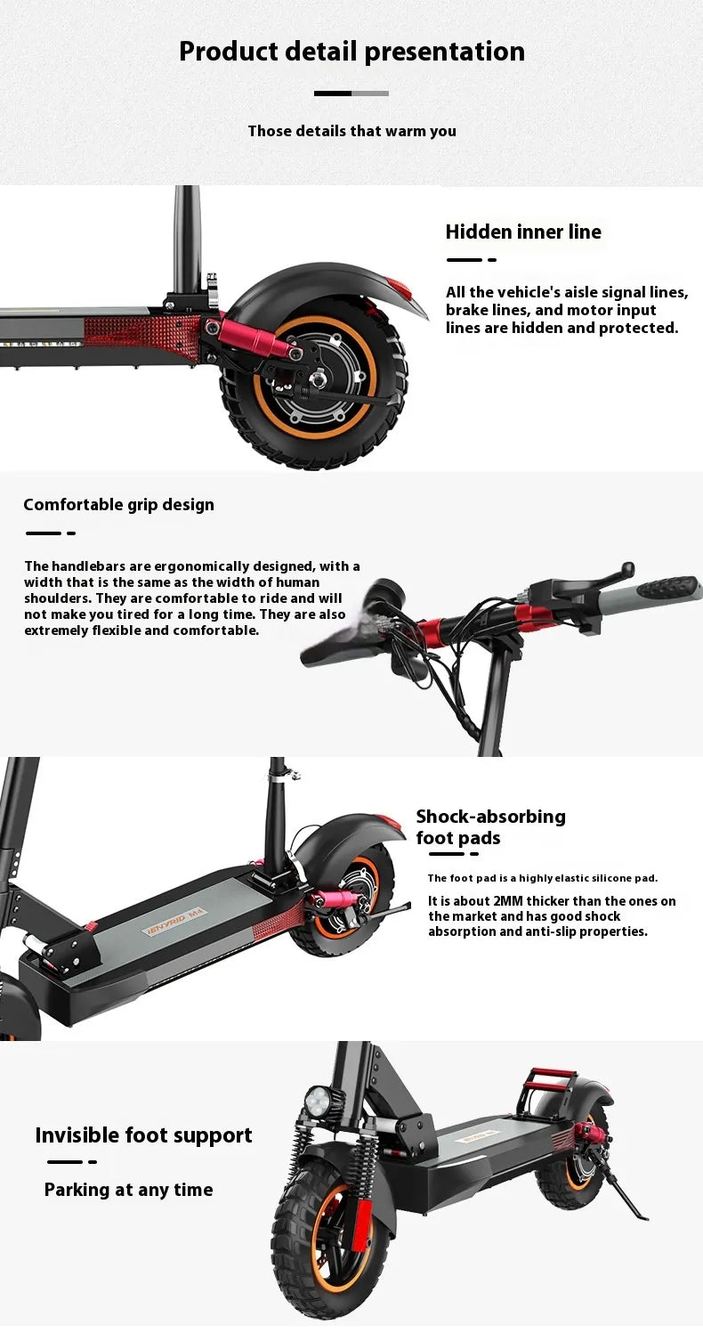 Premium Double Shock Absorber Scooter for Adults - All-Terrain Electric Kick Scooter with 8.5