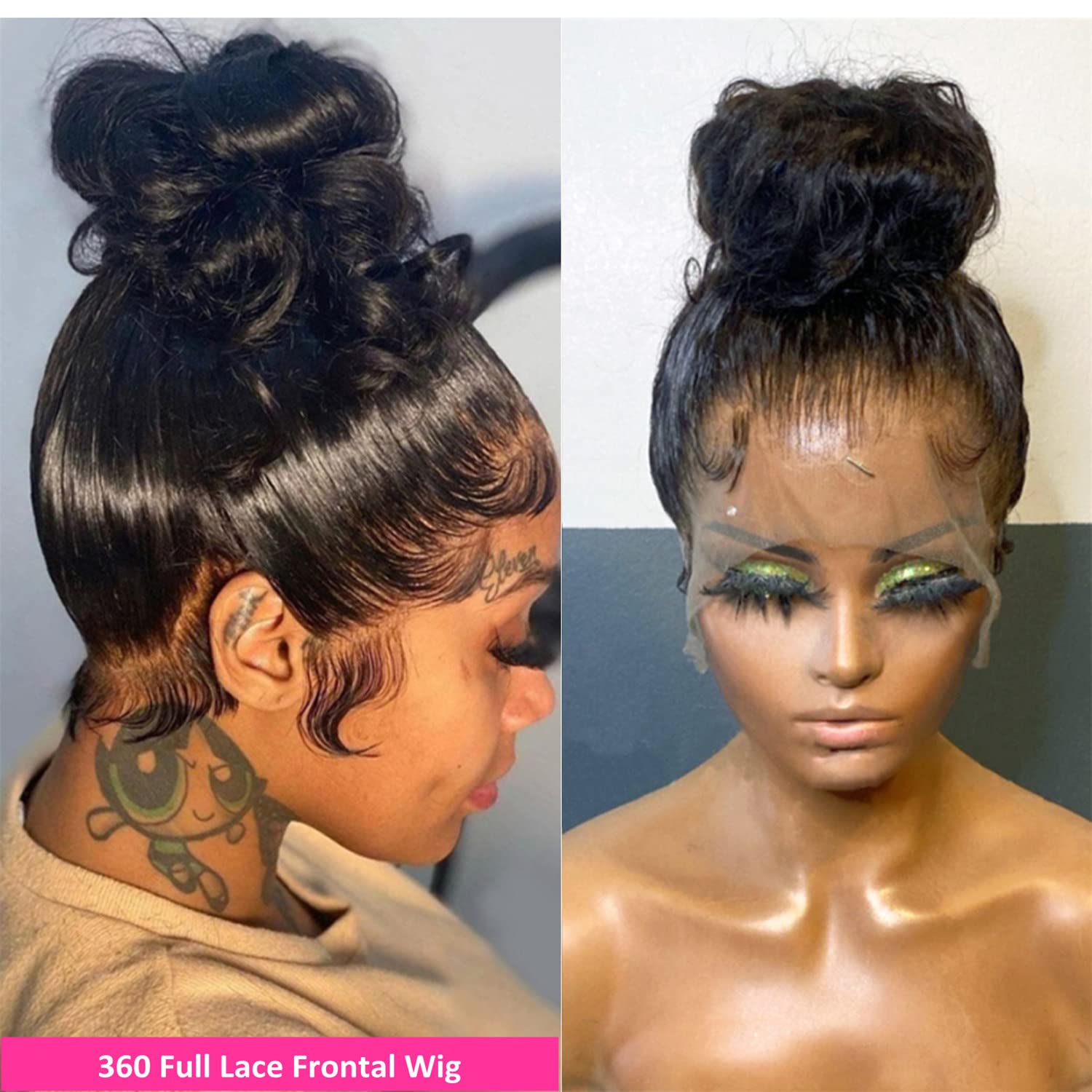 360 Full Lace Front Wigs Human Hair for Black Women - 22 Inch Body Wave Pre Plucked with Baby Hair & Natural Hairline | HD Lace Wig for Daily Wear, Parties & Special Occasions