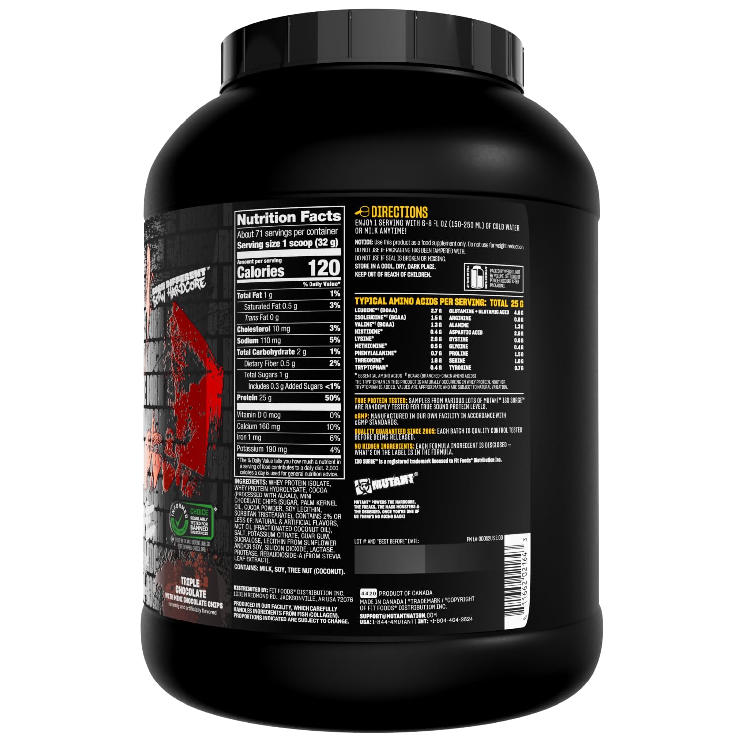 Mutant ISO Surge Whey Protein Isolate Powder - Fast Muscle Recovery & Growth, 5lb Triple Chocolate - Post-Workout, Bulking & Strength Training Supplement for Athletes & Fitness Enthusiasts