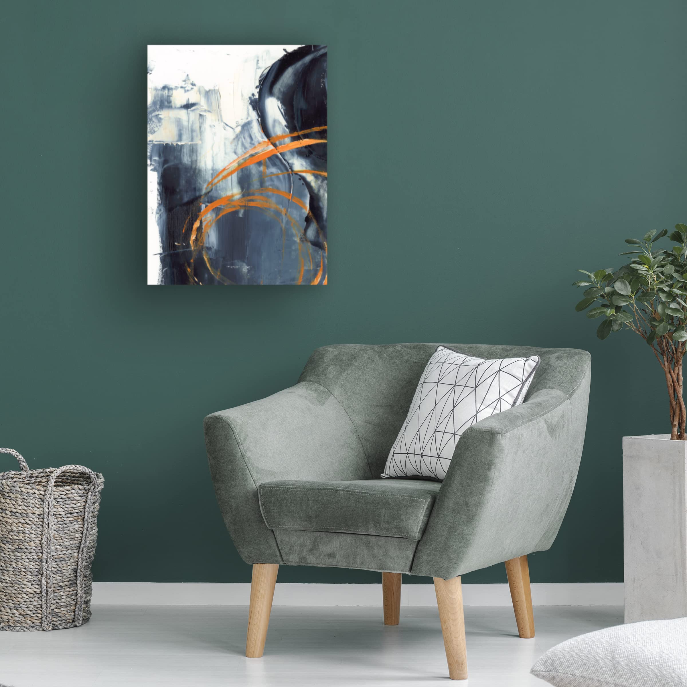 Ethan Harper 'Orange Rind I' Canvas Wall Art Print - Modern Abstract Painting for Living Room, Bedroom & Office Decor