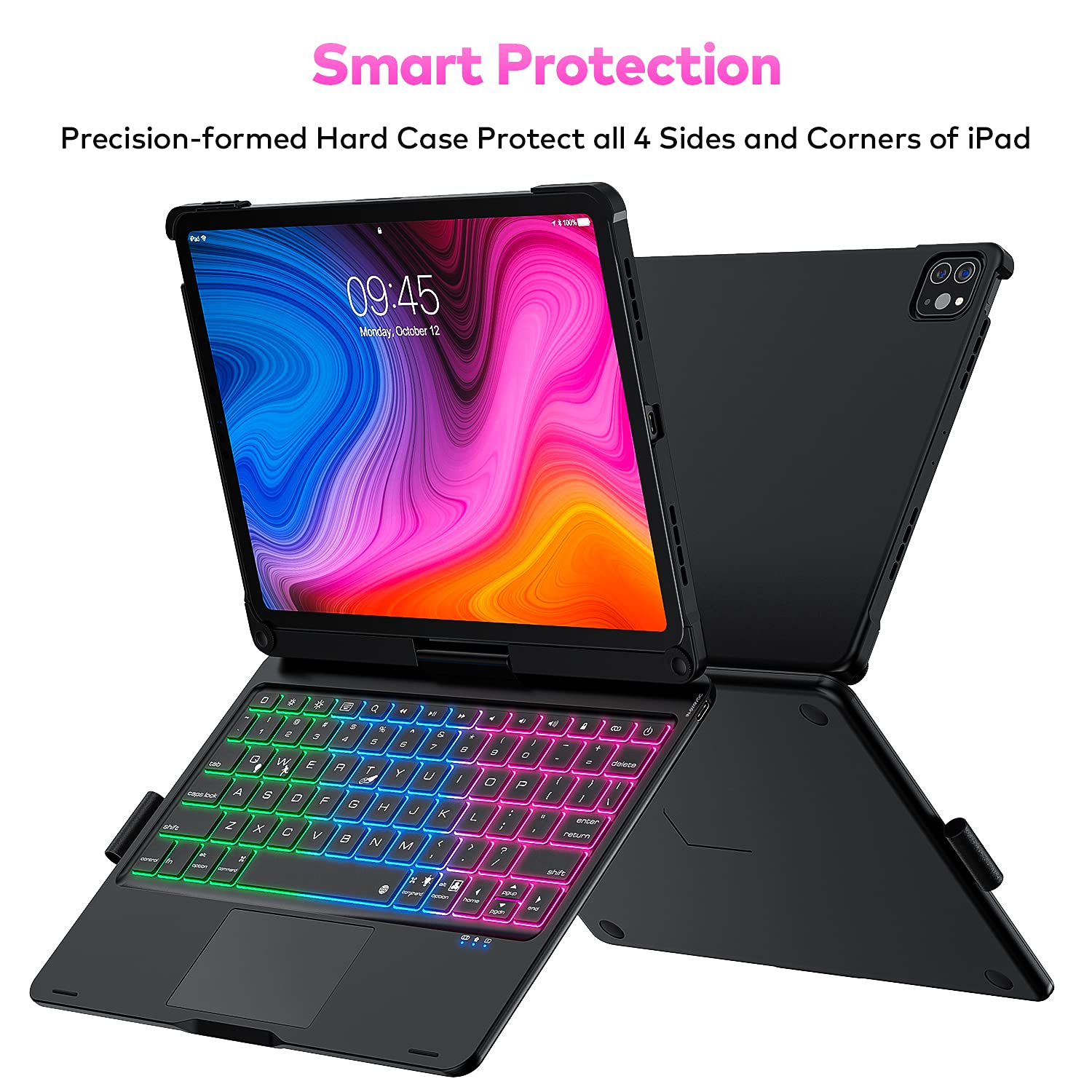 360° Rotatable Backlit Keyboard Case for iPad Pro 11