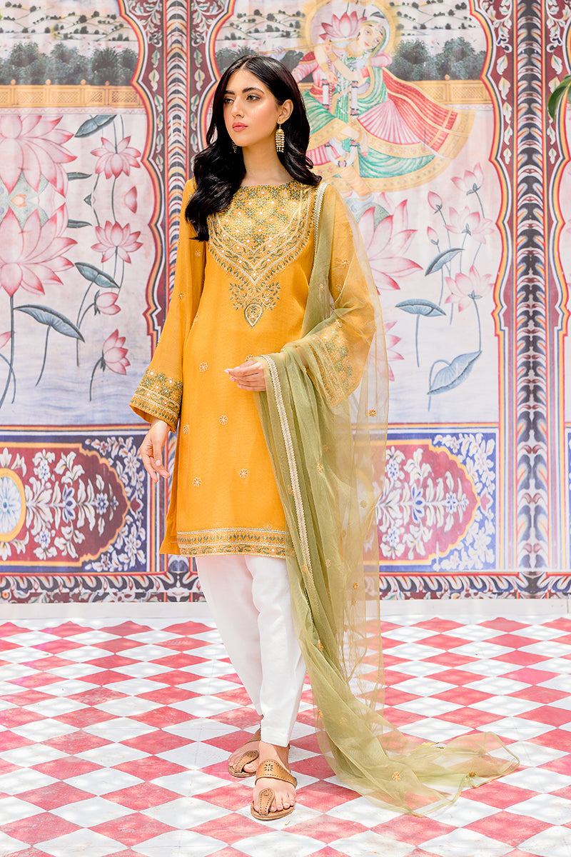 GUL E RANA 2PC Embroidered Shirt for Women - Elegant Handcrafted Floral Design, Casual & Party Wear, Perfect for Weddings, Festivals & Special Occasions
