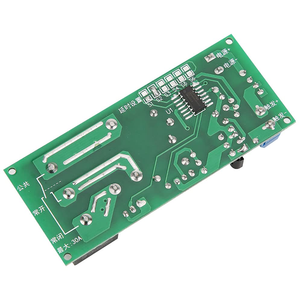 Hilitand Adjustable Timer Switch Module - DC 12V Input, 30A Load, 250VAC/30VDC - Manual Operation with Silver Contact for PCB Mount Timer Relay - Perfect for Home Automation, Industrial Control, and Electrical Equipment Timing