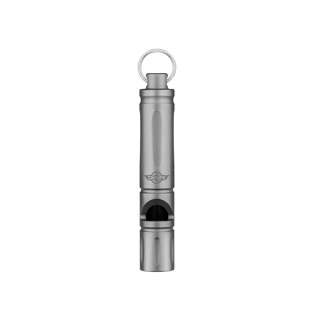 OKNIFE Owhistle Titanium EDC Mini Whistle - Survival Gear for Outdoor Adventures, Hiking, Camping & Emergency Preparedness (Grey)