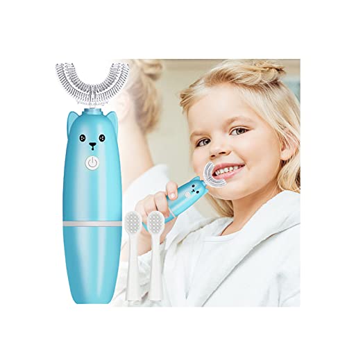 ZITIANY Waterproof Kids Electric Toothbrush - U-Shaped Automatic Toothbrush with 2 Replaceable Brush Heads | Perfect for Travel & Daily Oral Care for Children
