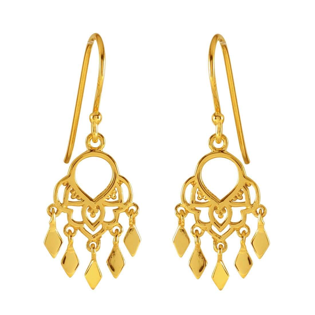 Jaipur Gold Earrings for Women - Handmade Indian Jewelry for Parties, Weddings & Festivals | Boho Ethnic Fashion Accessories