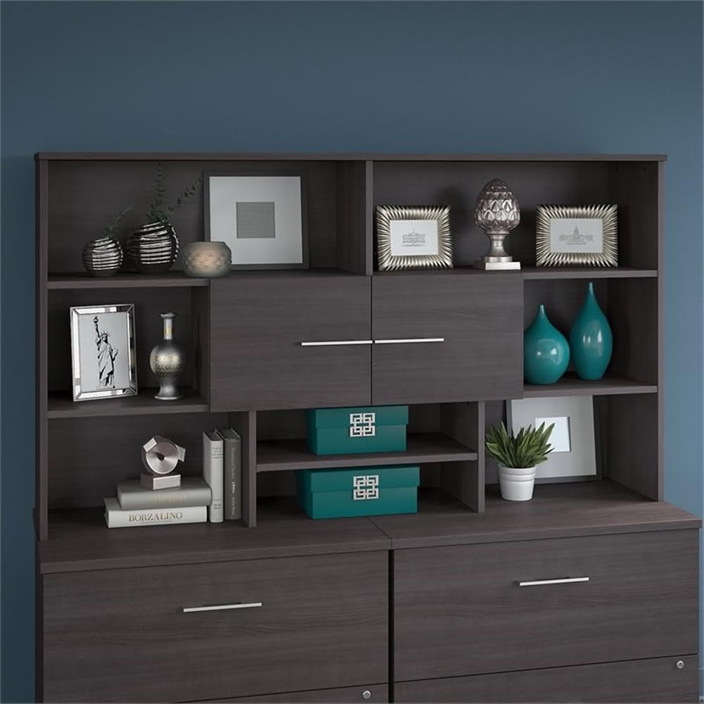 Bush Business Furniture Office 500 72W Desk Hutch in Storm Gray - Premium Home Office Desk Organizer for Workspace & Study Room