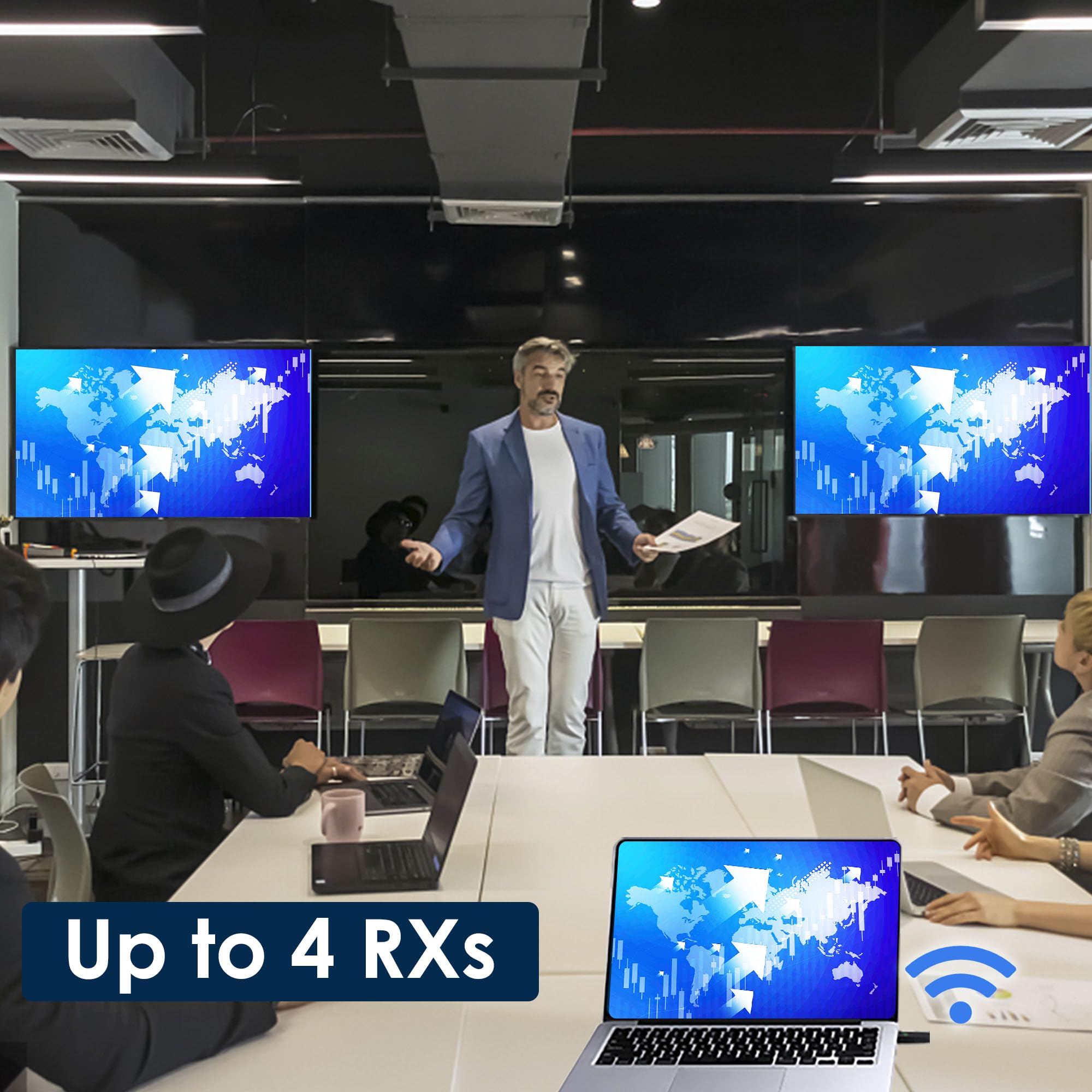 RGBlink 4K Wireless HDMI Transmitter and Receiver Kit - Plug & Play, Supports PC/Phone/Laptop (3840×2160@60Hz) for Home Theater, Gaming, Live Streaming & Video Conferencing (Zoom/Teams)