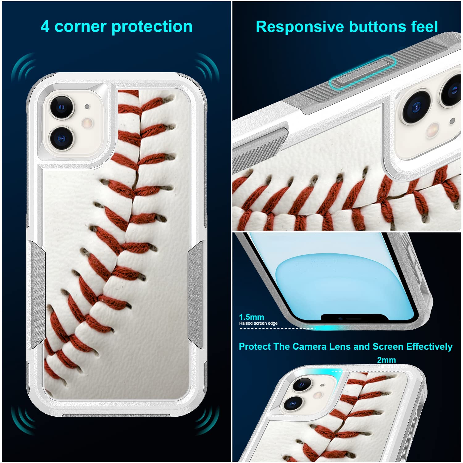 Baseball Fan iPhone 11 Case - Shockproof Hybrid PC & Silicone Cover (6.1 Inch) - Perfect for Sports Enthusiasts & Daily Protection