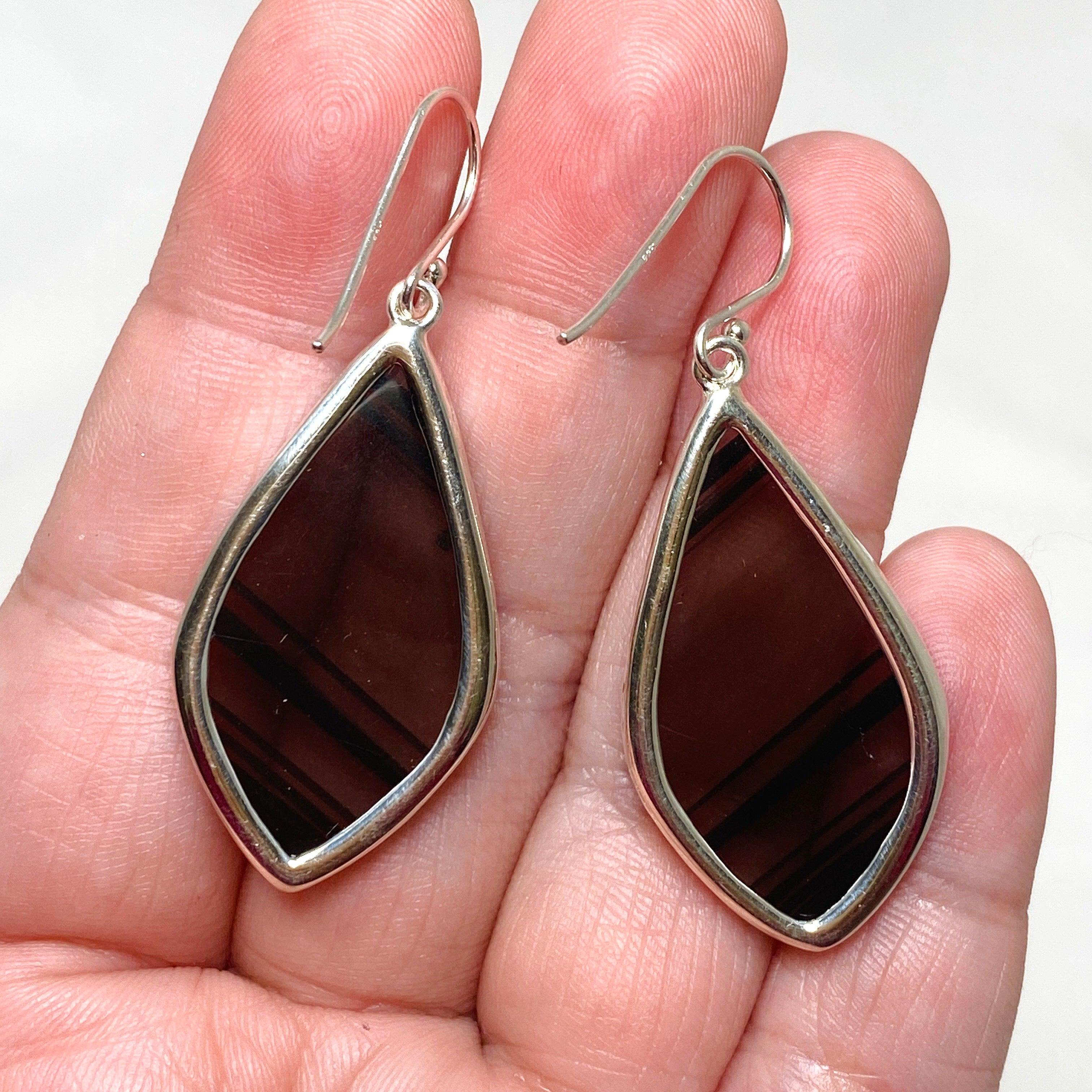 Midnight Obsidian Freeform Earrings KEGJ1500 - Handmade Natural Stone Jewelry for Women, Boho Chic Dangle Earrings, Perfect for Parties, Weddings & Everyday Wear