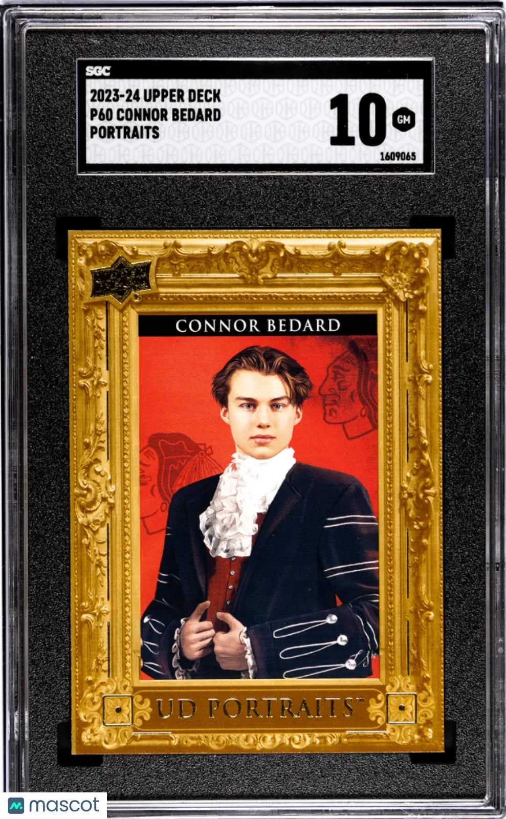 2023-24 Upper Deck Series 2 Hockey Connor Bedard UD Portraits Rookie Card SGC 10 Gem Mint - Collectible Sports Memorabilia for NHL Fans & Card Collectors