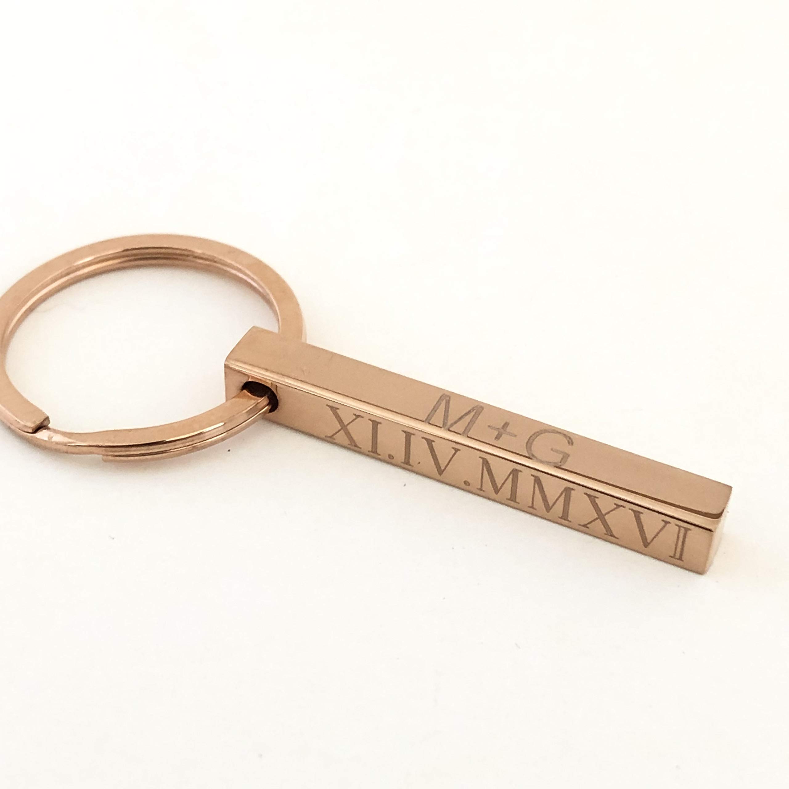 Personalized Bar Keychain - Silver, Gold or Rose Gold Finish | Custom Engraved Key Ring for Gifts, Wedding, Anniversary & Promotions | Perfect for Home, Office & Travel Accessories