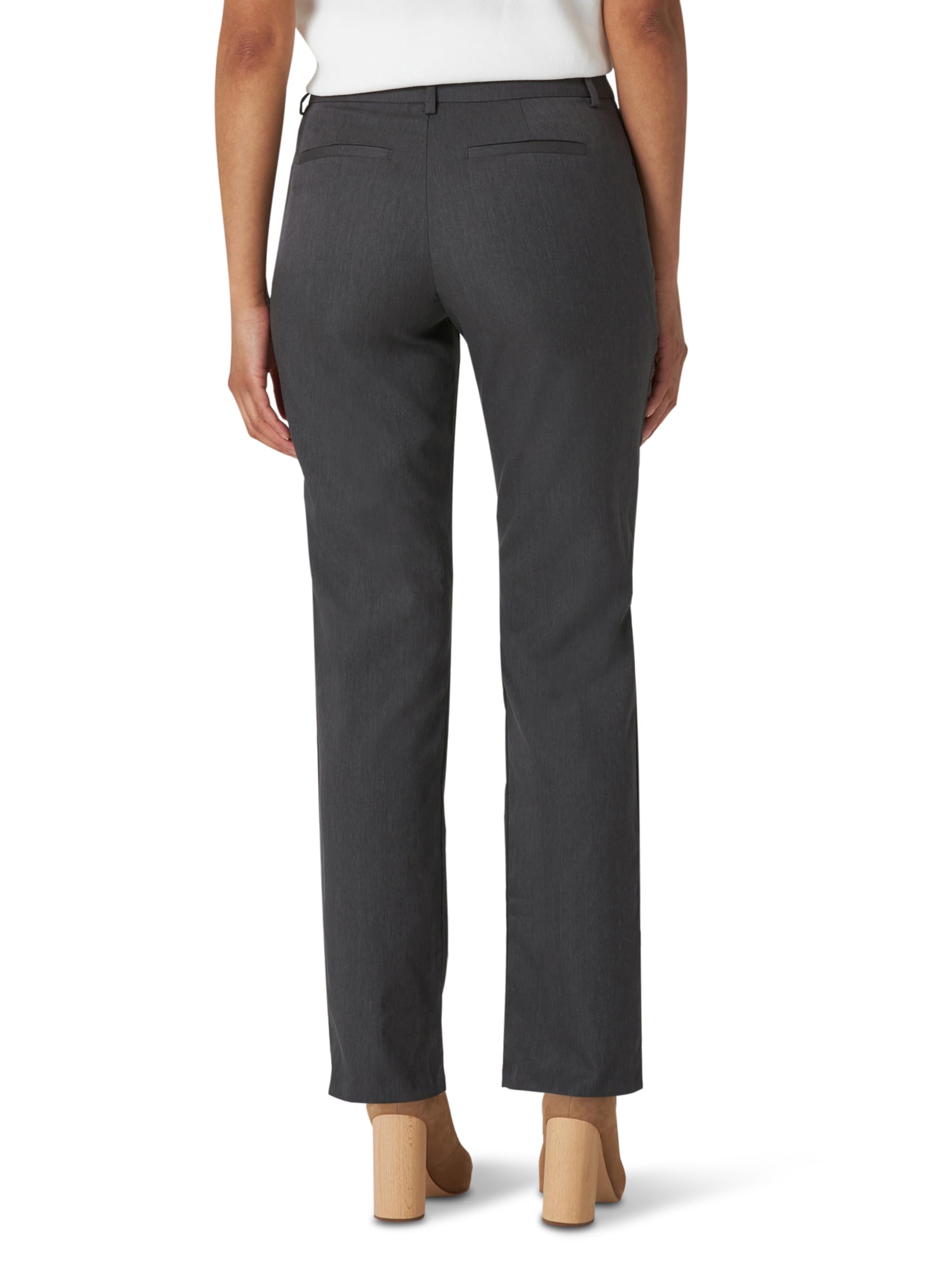 Lee Women's Petite Wrinkle-Free Relaxed Fit Straight Leg Pants - Comfortable Office & Casual Wear for Professional Women