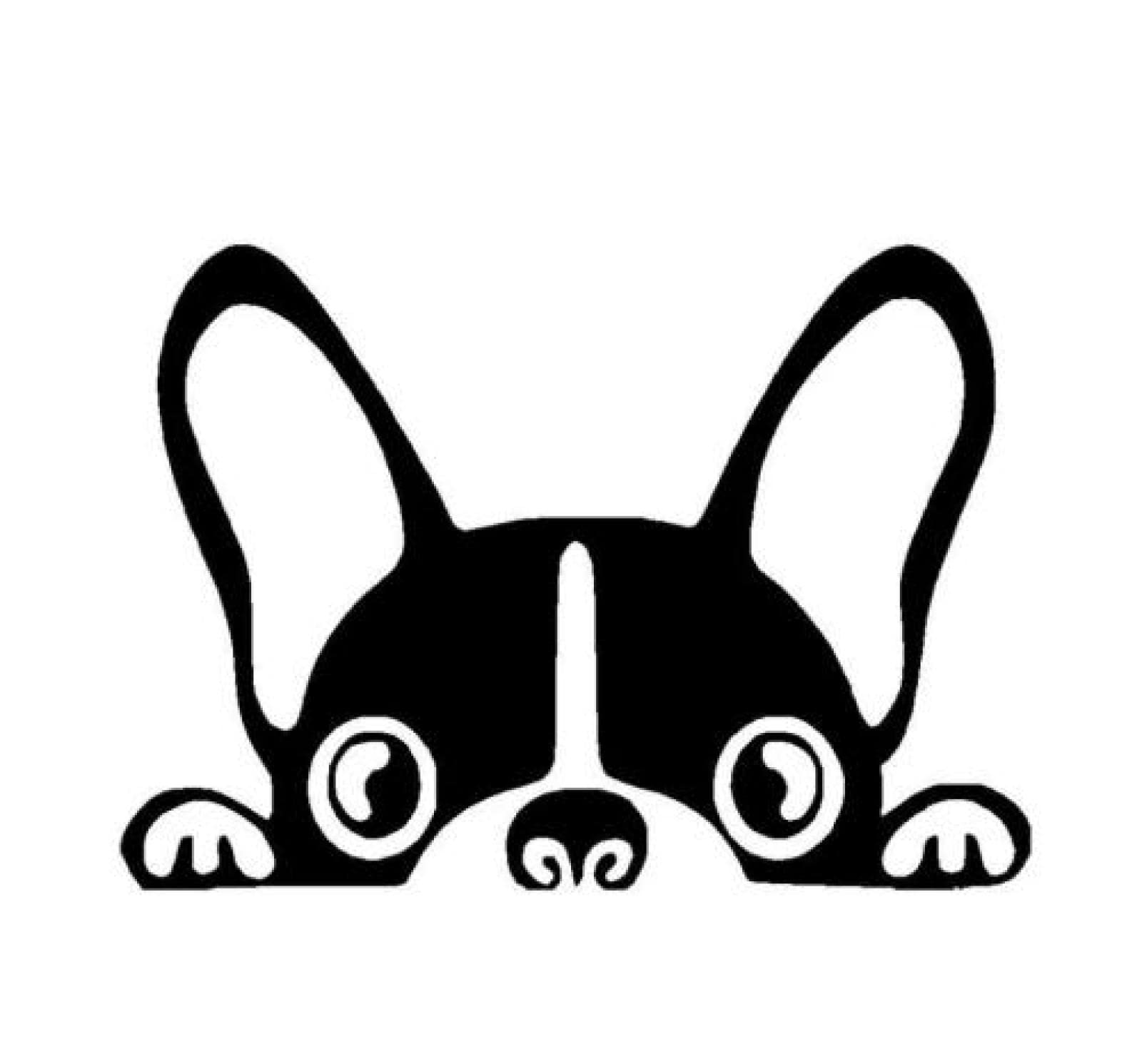 Funny Boston Terrier Car Decals - 2PCS 15x11cm Lifelike Vinyl Stickers for Dogs | Cute Windshield & Bumper Accessories | Perfect for Pet Lovers & Car Enthusiasts