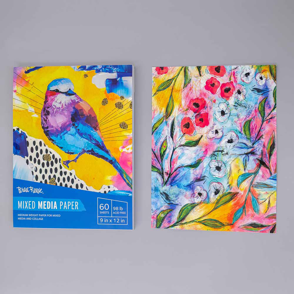 Brea Reese Mixed Media 9x12 Paper Pad - 60 Sheets 98lb Acid-Free Sketchbook for Artists, Watercolor & Acrylic Painting - Perfect for Art Journals, Scrapbooking & DIY Craft Projects