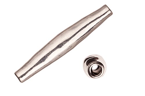 Antique Silver-Plated Leather Braiding Cord for Jewelry Making - 3mm Tube Charm, 9x50mm - Perfect for DIY Bracelets, Necklaces & Craft Projects