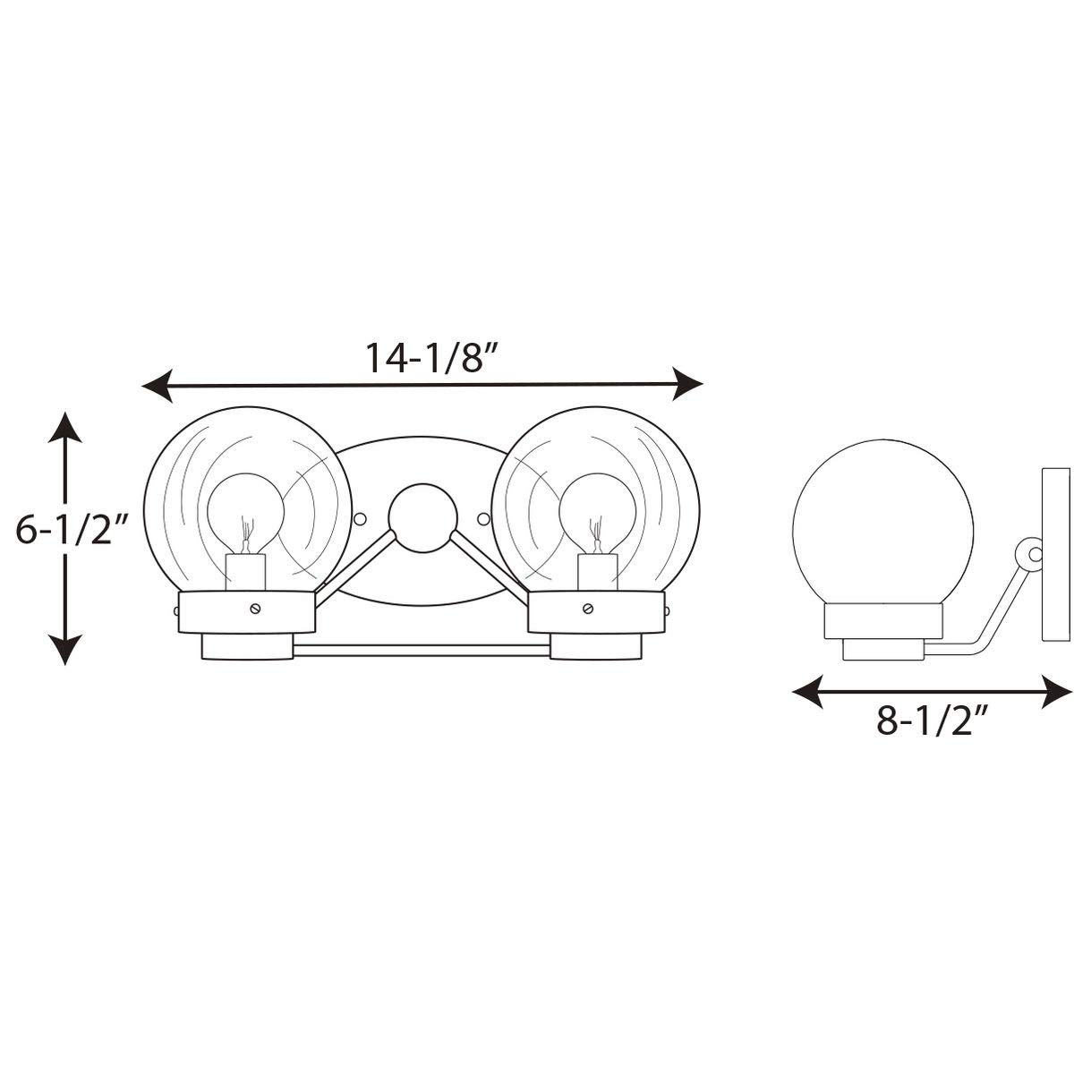 Progress Lighting P300113-031 Modern Black Bathroom Vanity Light Fixture - Perfect for Bathroom, Powder Room & Dressing Area Lighting