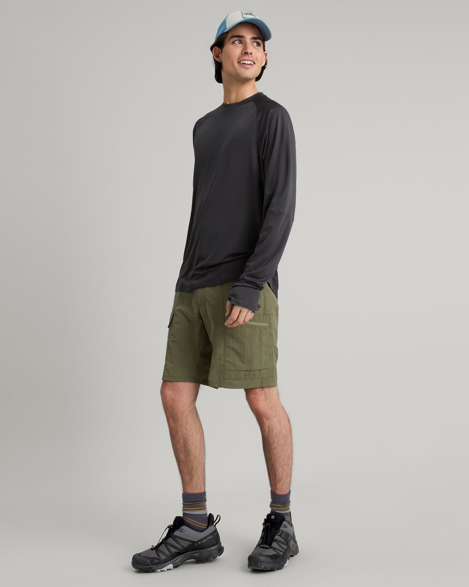 Men's SUN Stopper UPF 50+ Long Sleeve Shirt - Graphite UV Protection Top for Hiking, Fishing & Outdoor Activities