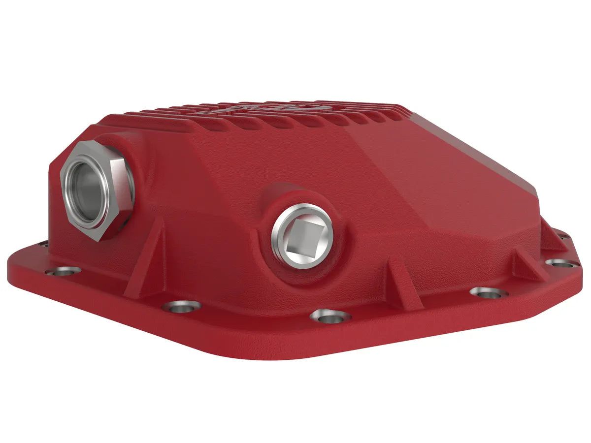AFE Pro Series Rear Differential Cover (Red w/Machined Fins) for Jeep Gladiator 2020-2025 with Dana M220 - Heavy-Duty Off-Road Protection & Enhanced Cooling for Rock Crawling & Trail Adventures
