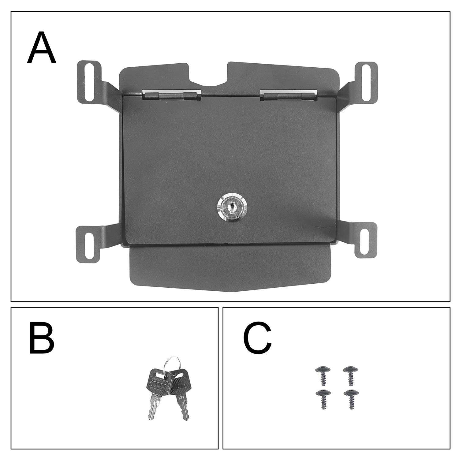 Jeep Wrangler JL & JLU Locking Storage Console Safe Box - Secure Interior Accessories for 2018-2025 Models | Vehicle Organizer for Valuables & Essentials | Perfect for Off-Road Adventures & Daily Commutes