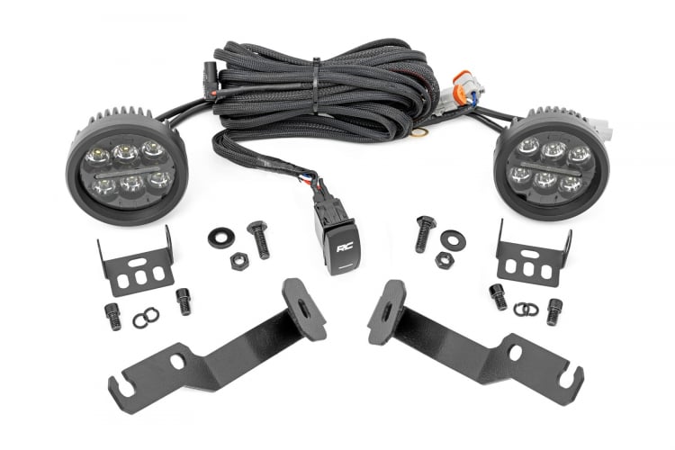 2005-2015 Toyota Tacoma Rough Country Low Profile LED Ditch Light Kit - Black Series 3.5