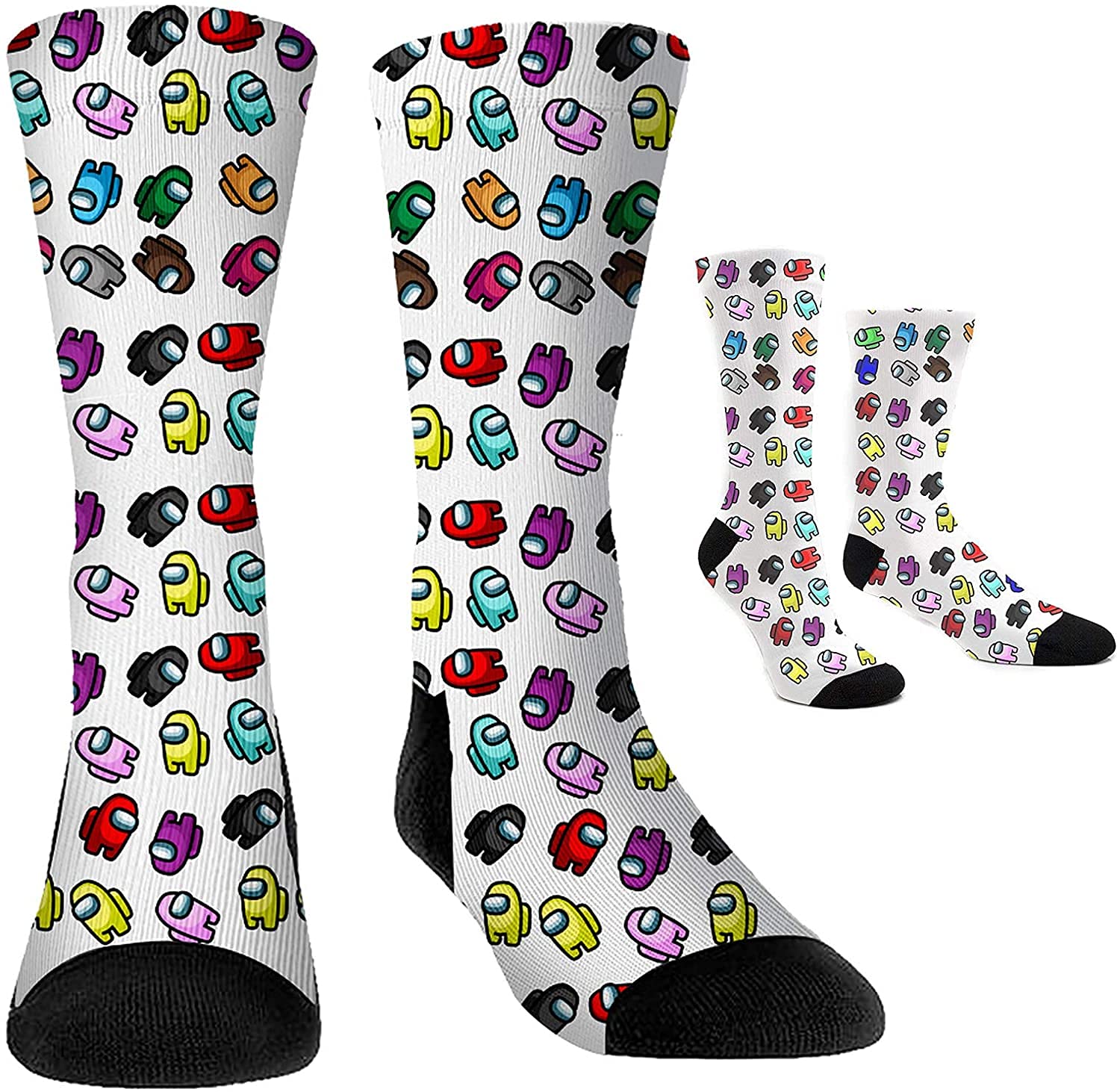 Games Novelty Cotton Comfortable Black Stockings for Men, Women & Kids - Perfect for Casual Wear, Sports & Home Relaxation
