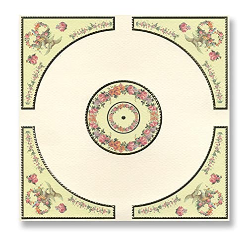 FactoryDirectCraft Green Birds Ceiling Mosaic Panel - Miniature Dollhouse Decor for DIY Crafts, Home Decoration, and Fairy Garden Scenes