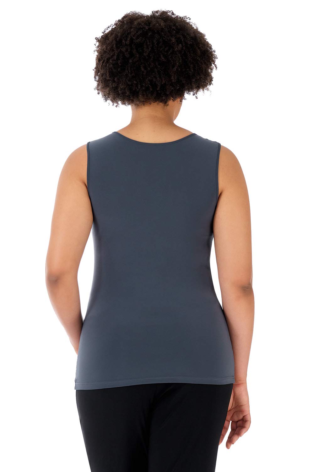 Rekucci Plus Size Scoop Neck Knit Tank Top for Curvy Women - Comfortable & Stylish Travel Outfit for Casual Wear & Summer Vacations