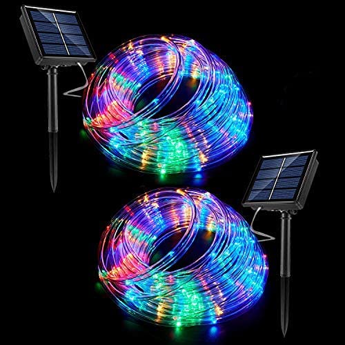 Outdoor Solar Rope Lights - 40ft Waterproof LED String Lights with 8 Modes & Copper Wire (2 Pack) - Perfect for Garden, Fence, Patio, Yard, Party, Wedding & Christmas Decorations