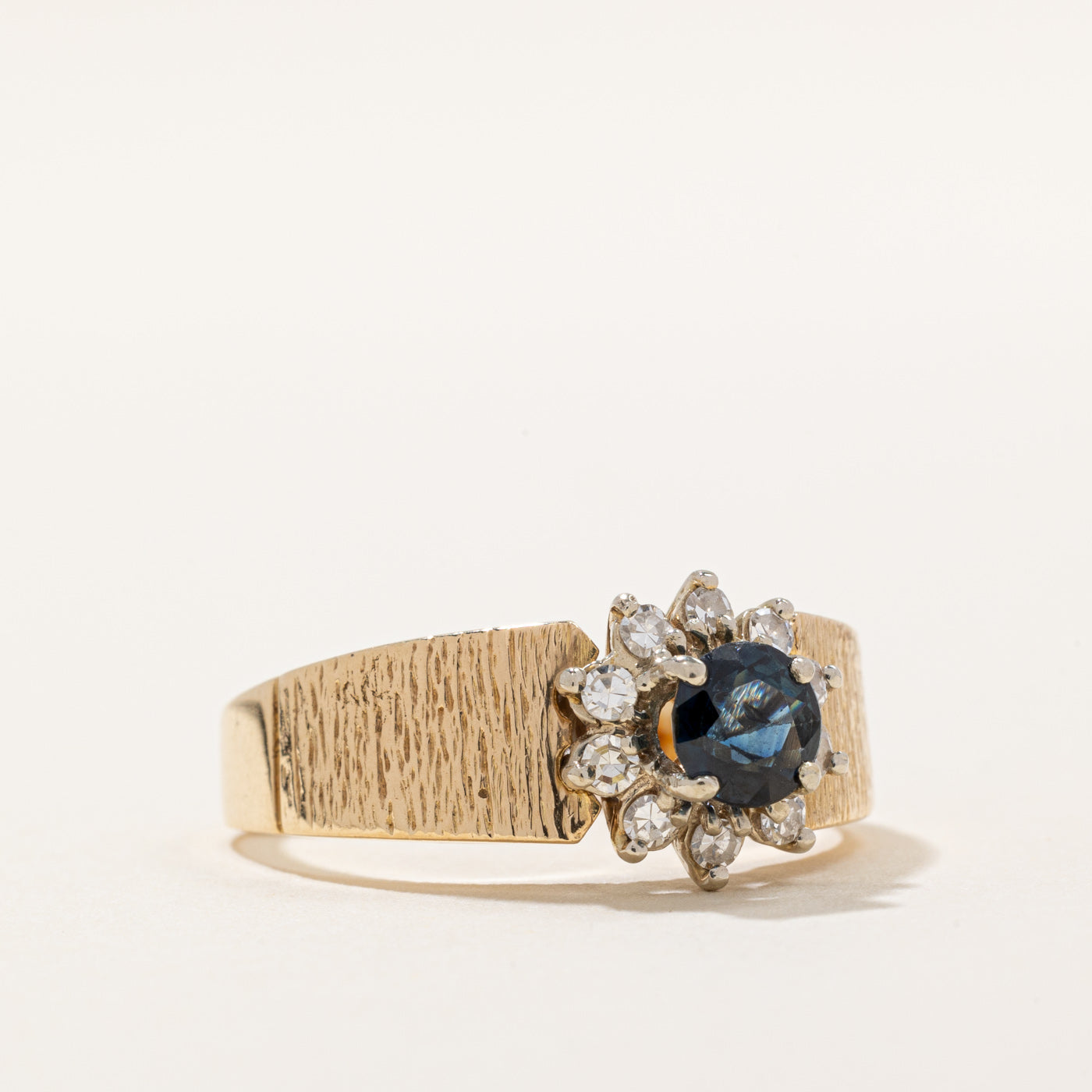 Blue Sapphire & Diamond Halo Engagement Ring 0.70ct Center Stone with 0.20ctw Accents - Size 6.5 - Perfect for Proposals, Anniversaries & Special Occasions