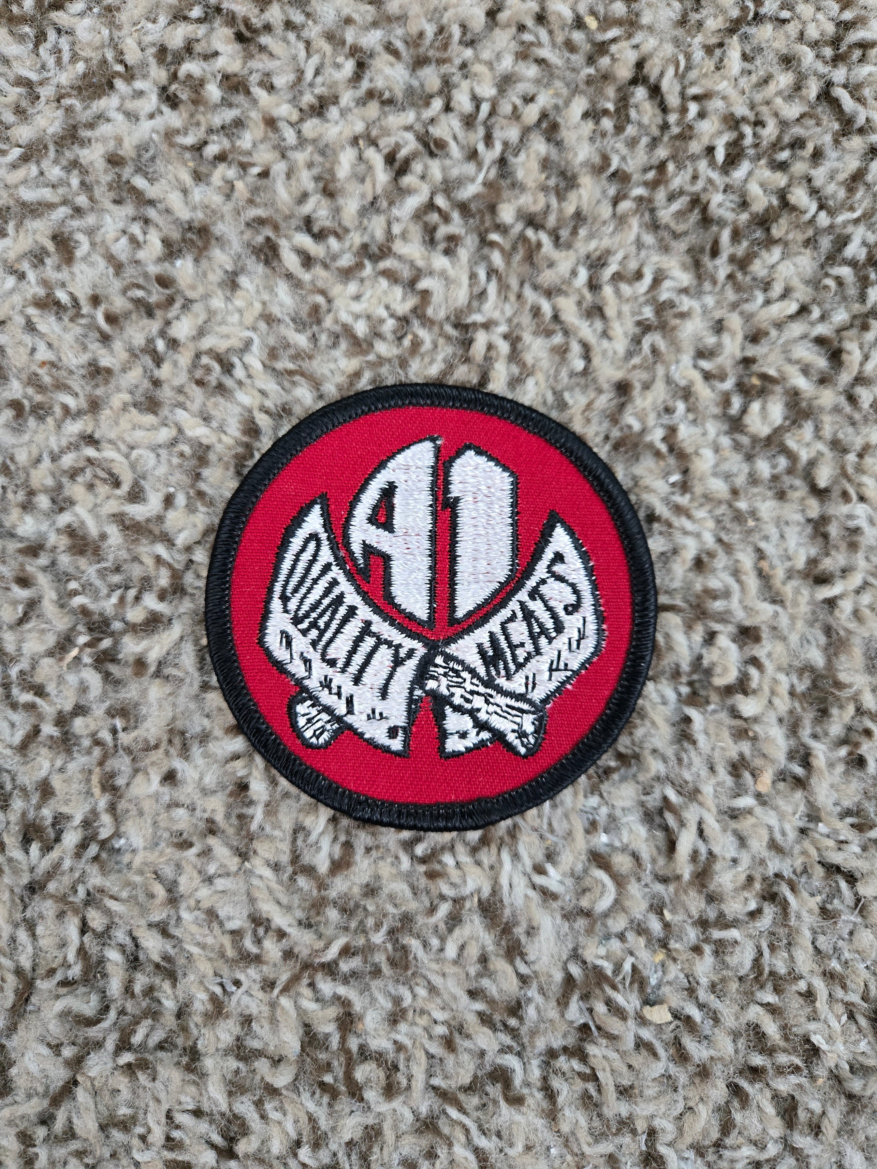 Vintage A1 Quality Meats Skateboard Wheels Patch - Red | Retro Skateboard Accessories for DIY Decoration & Customization | Perfect for Skateboard Enthusiasts and Collectors